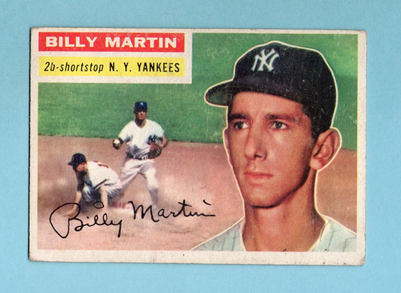 1956 Topps #181 Billy Martin New York Yankees Baseball Card Vg/Ex stains f/b