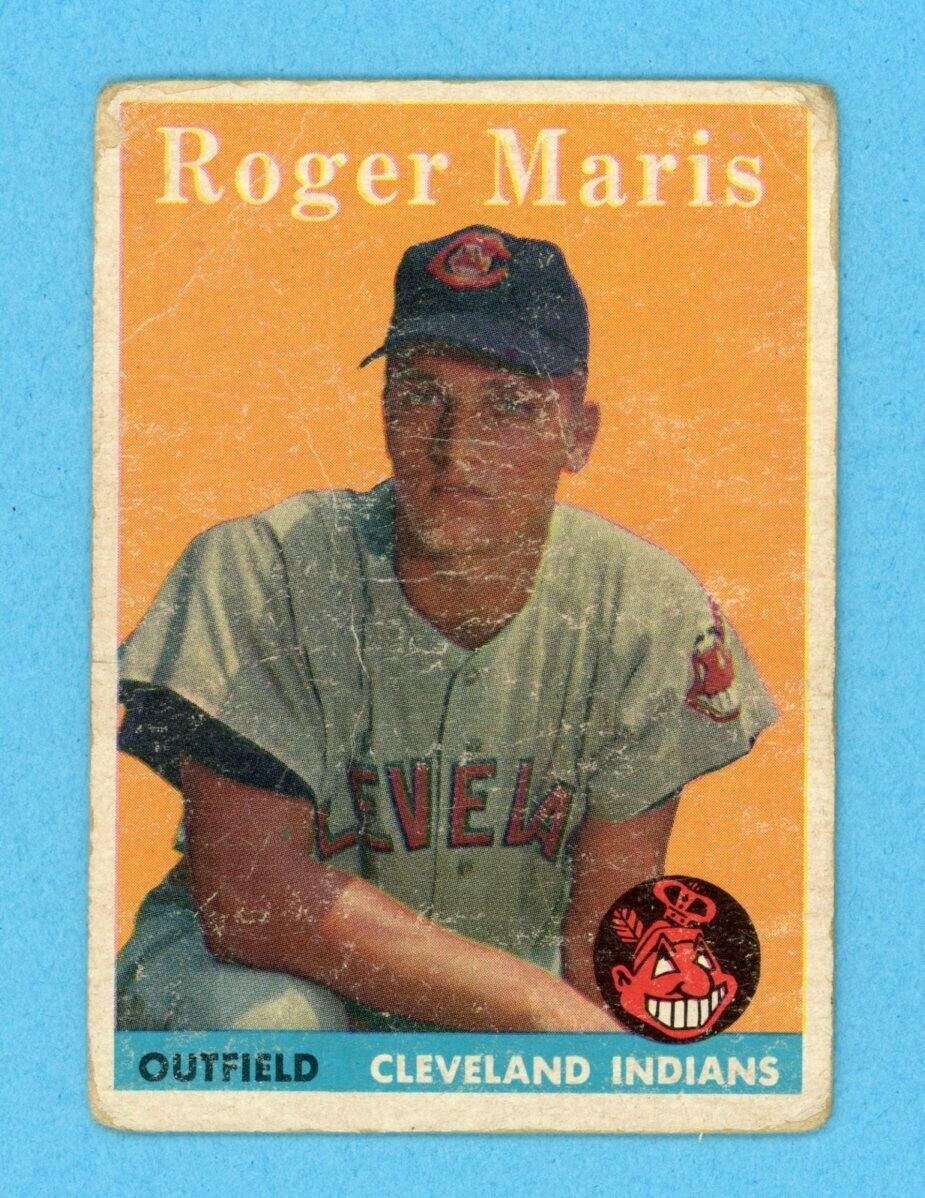 1958 Topps #47 Roger Maris Cleveland Indians Rookie Baseball Card Low Grade