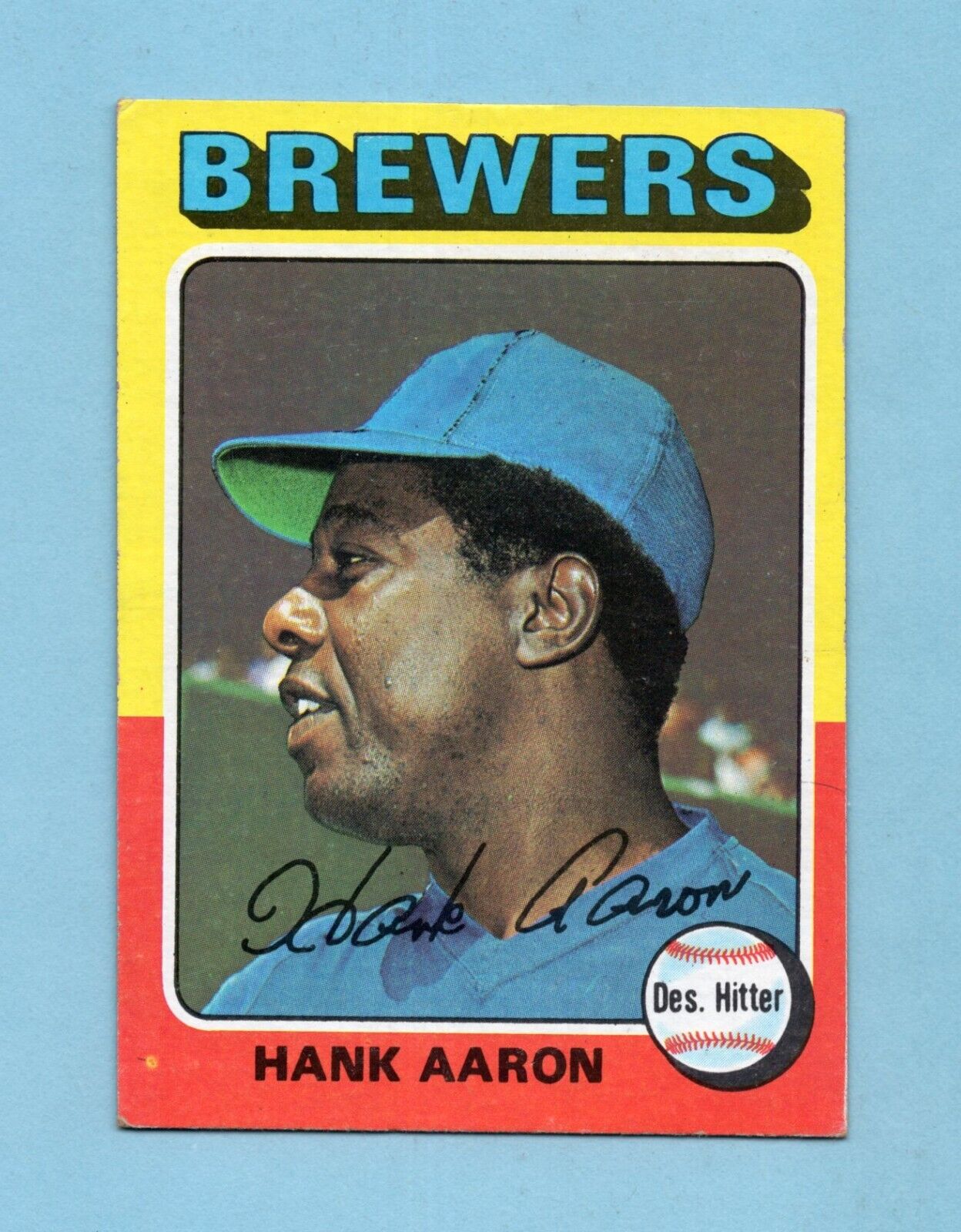 1975 Topps #660 Hank Aaron Milwaukee Brewers Baseball Card EX