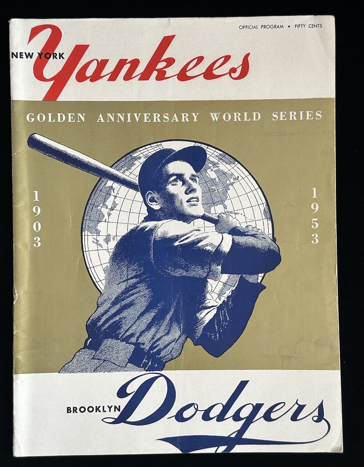 1953 NY Yankees World Series Program vs Brooklyn Dodgers - Partially Scored - EX