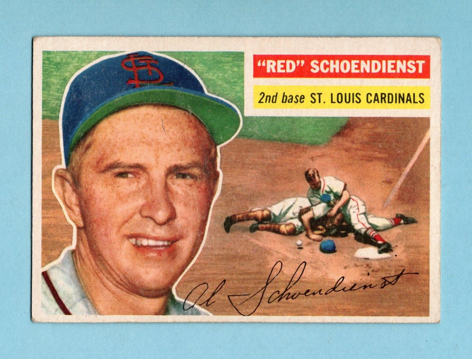 1956 Topps #165 Red Schoendienst St. Louis Cardinals Baseball Card EX