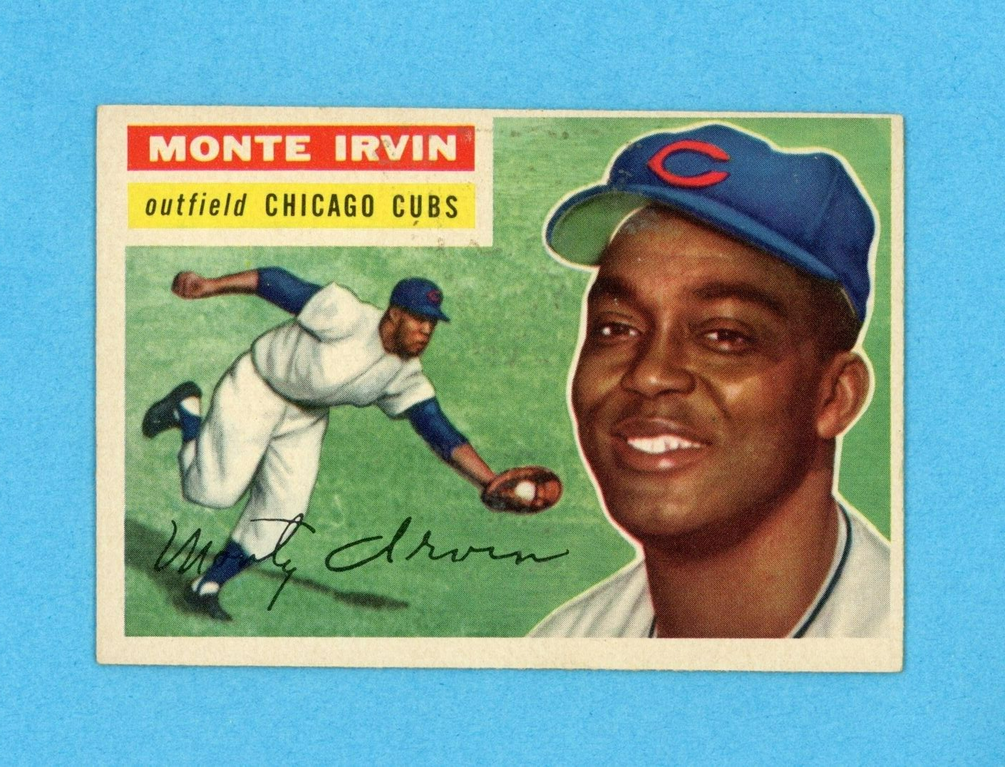 1956 Topps #194 Monte Irvin Chicago Cubs Baseball Card Ex/Mt o/c