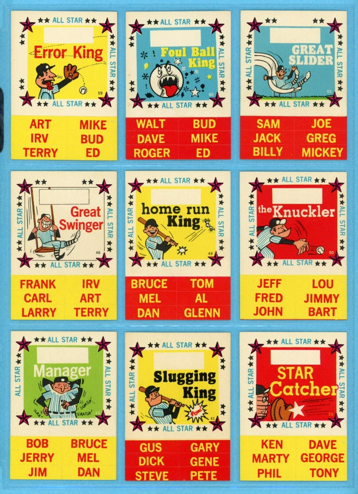 1960 Fleer Baseball Greats Stickers Set of 20 Baseball Stickers NM