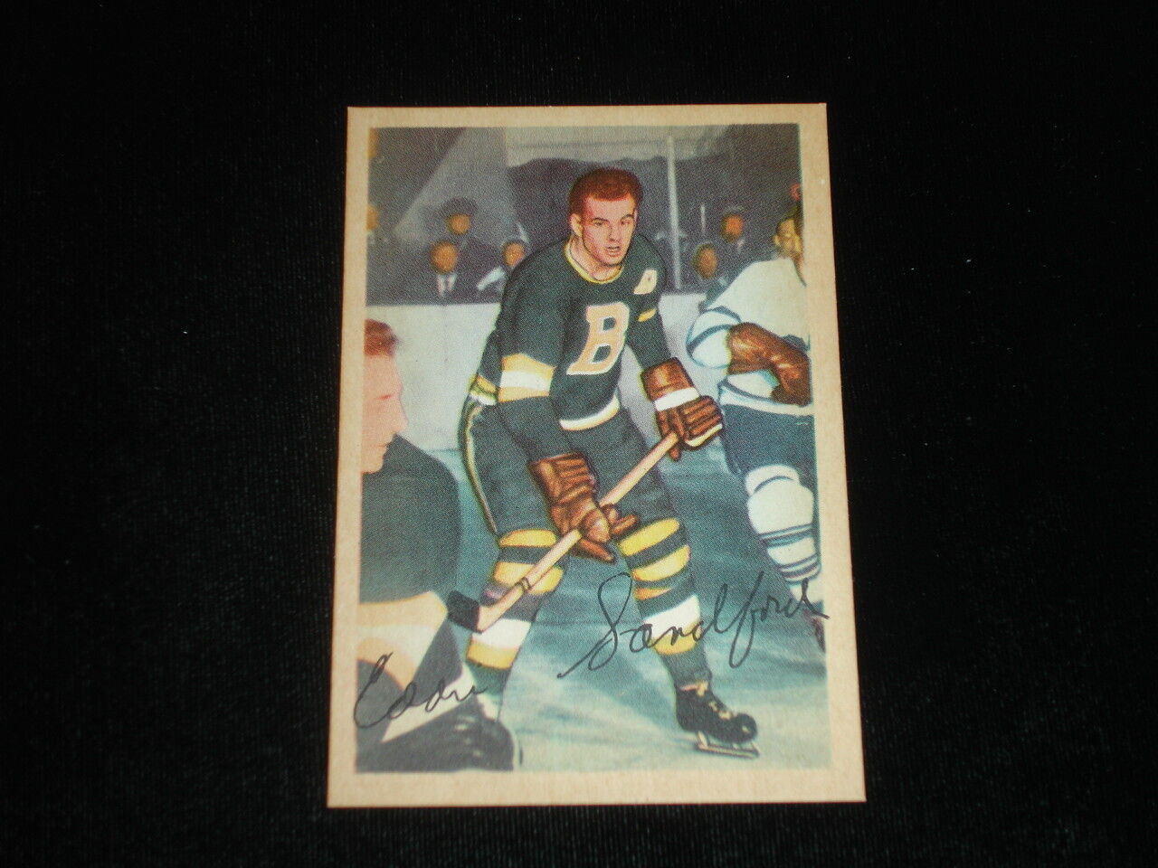 1953-54 Parkhurst Hockey Card-Eddie Sanford-Boston Bruins-#90-NM/MT centered