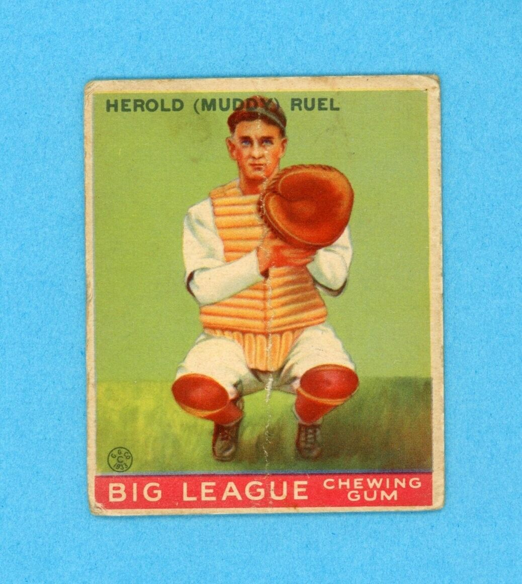 1933 Goudey #18 Herold Muddy Ruel St. Louis Browns Baseball Card Low Grade