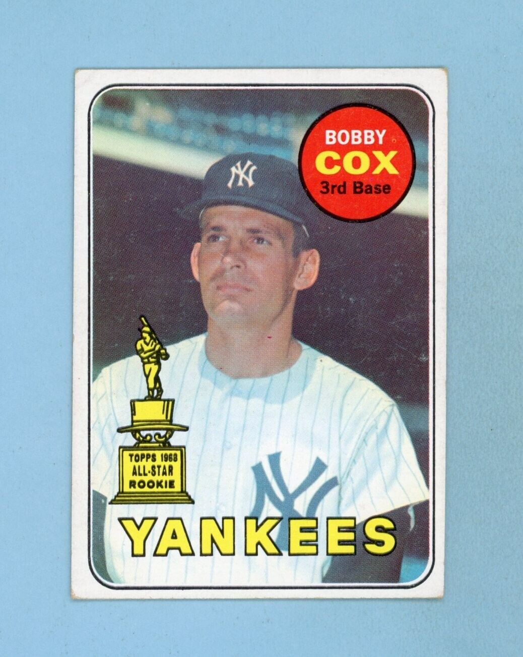 1969 Topps #237 Bobby Cox New York Yankees Rookie Baseball Card EX