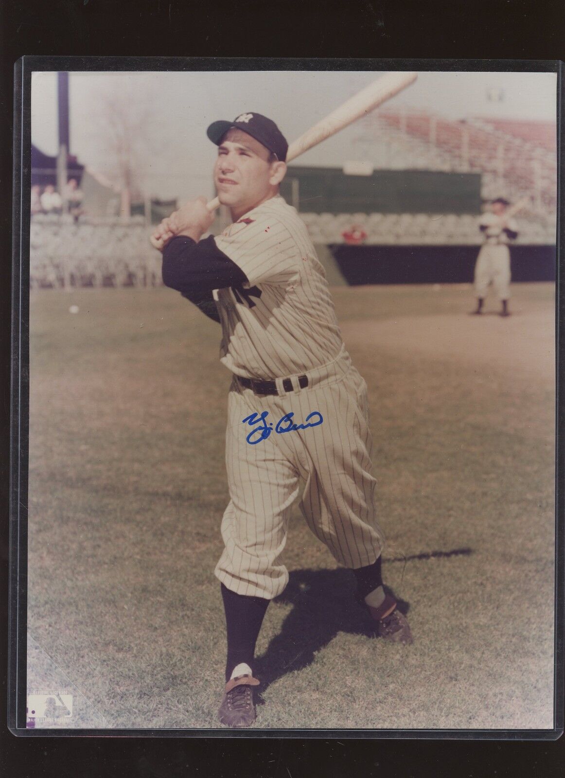 Yogi Berrra New York Yankees Batting Autographed 8 X 10 Photo B & E Hologram