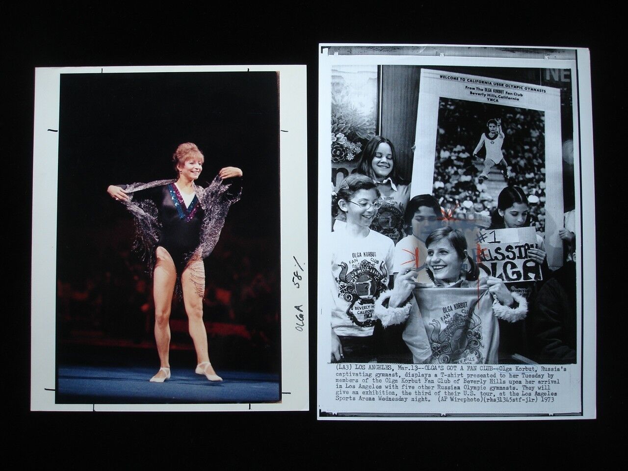 Lot of 5 Original 1970's Olga Korbut Wire Photographs