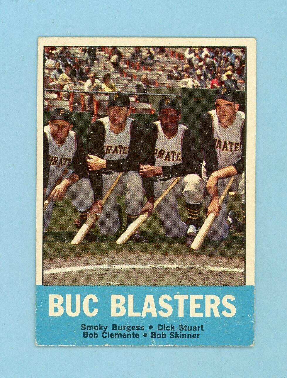 1963 Topps #18 Buc Blasters Roberto Clemente & others Baseball Card EX