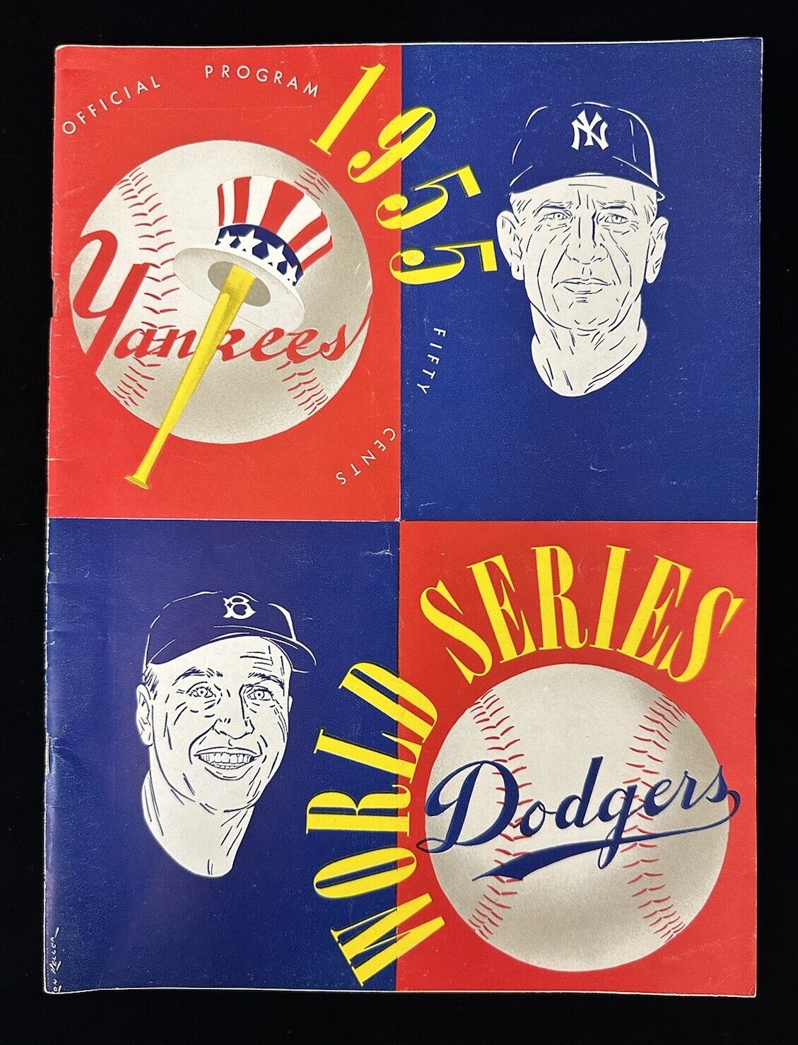 1955 New York Yankees World Series Program vs Brooklyn Dodgers EX unscored