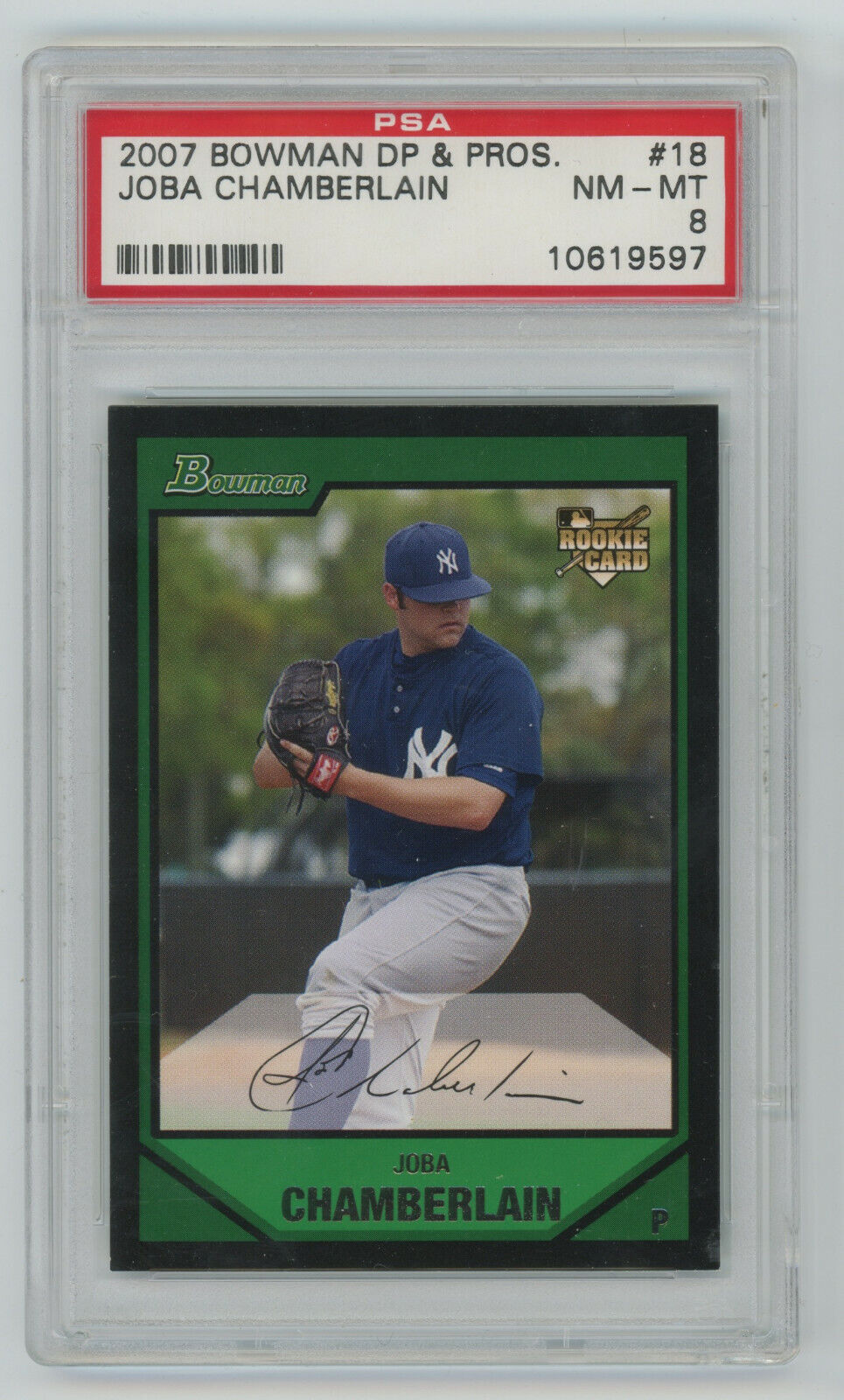 2008 Bowman DP & Pros. Joba Chamberlain Yankees ROOKIE Card #18 PSA NM-MT 8