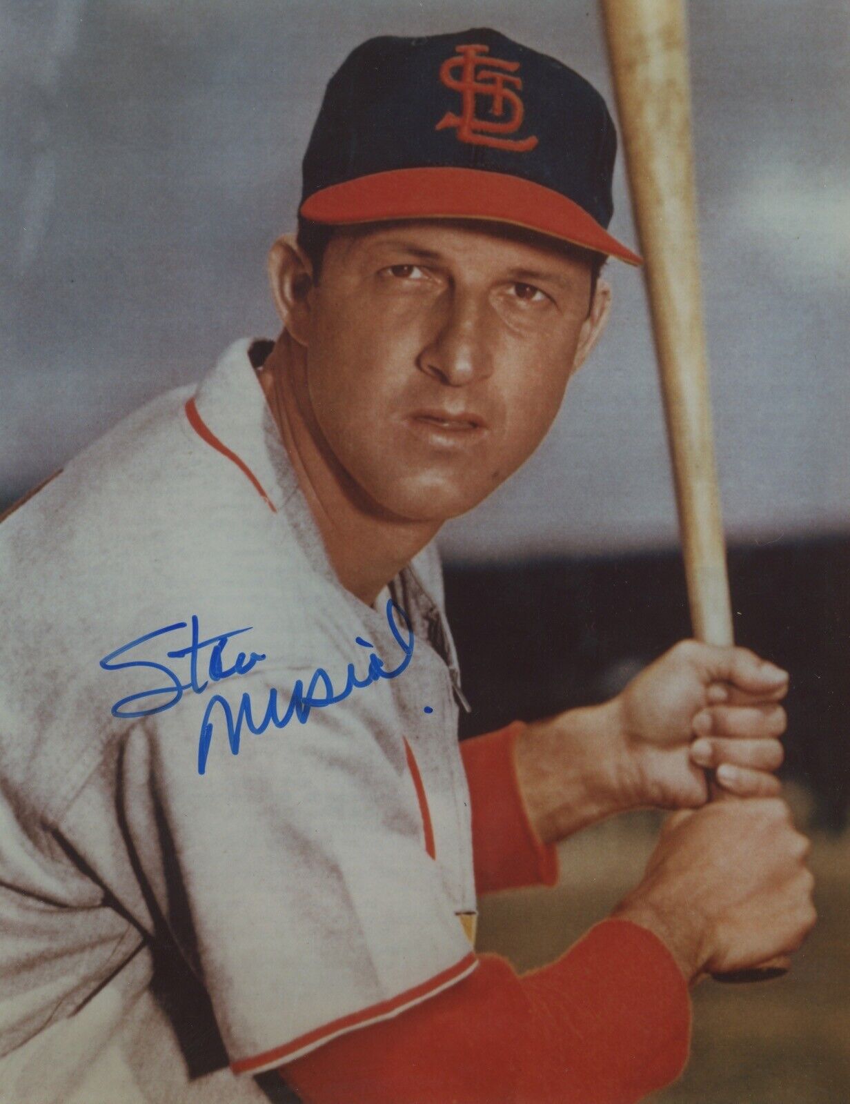 Stan Musial Signed 8x10 Photo Auto with B&E Hologram