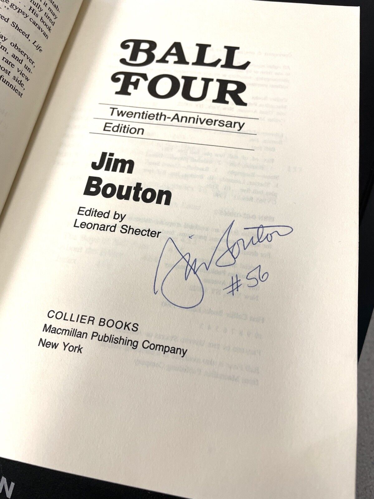 Jim Bouton Signed 20th Anniversary Edition Book • Ball Four • Auto with B&E Holo