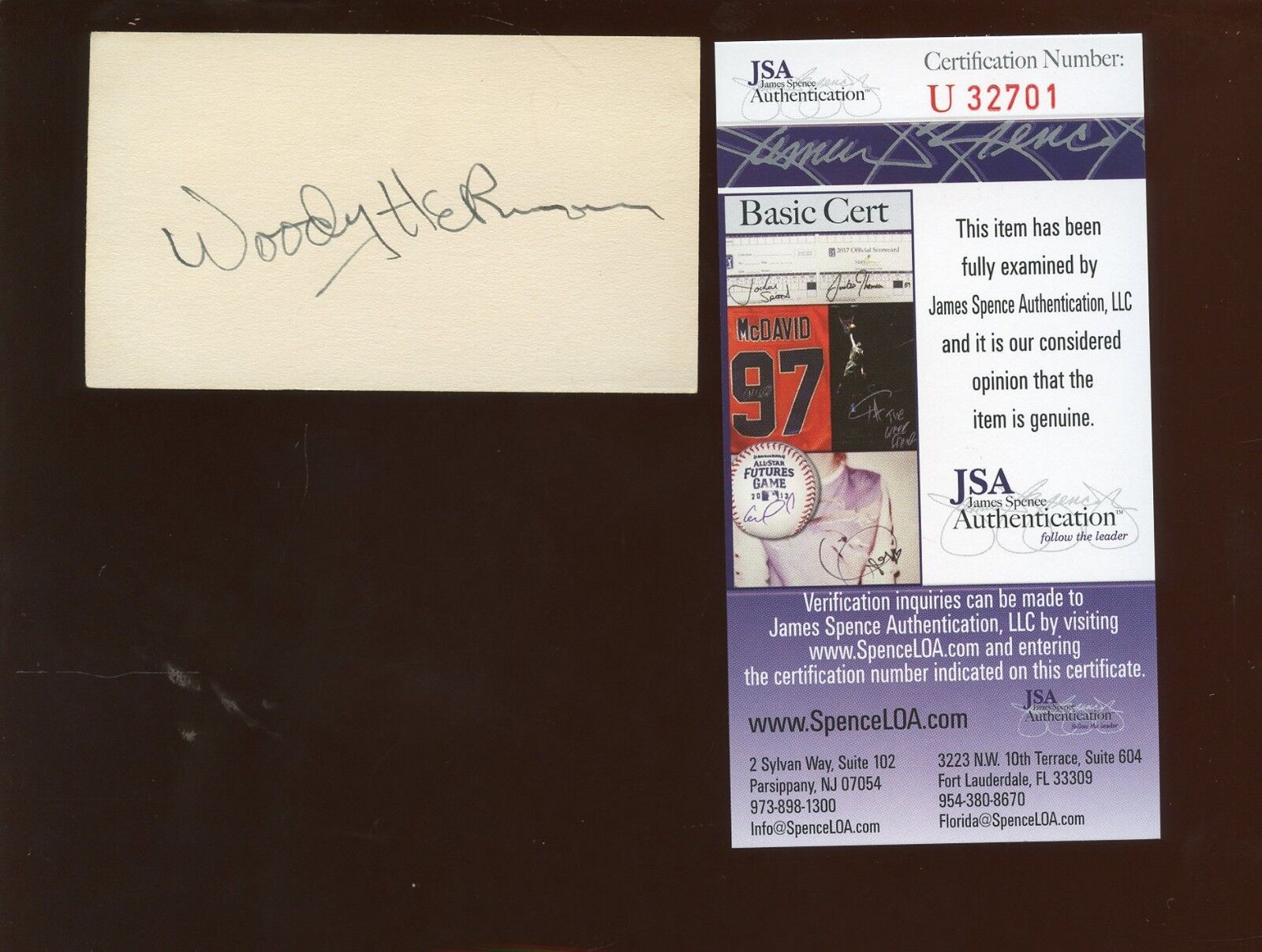 Woody Herman Autograph Cut JSA Cert