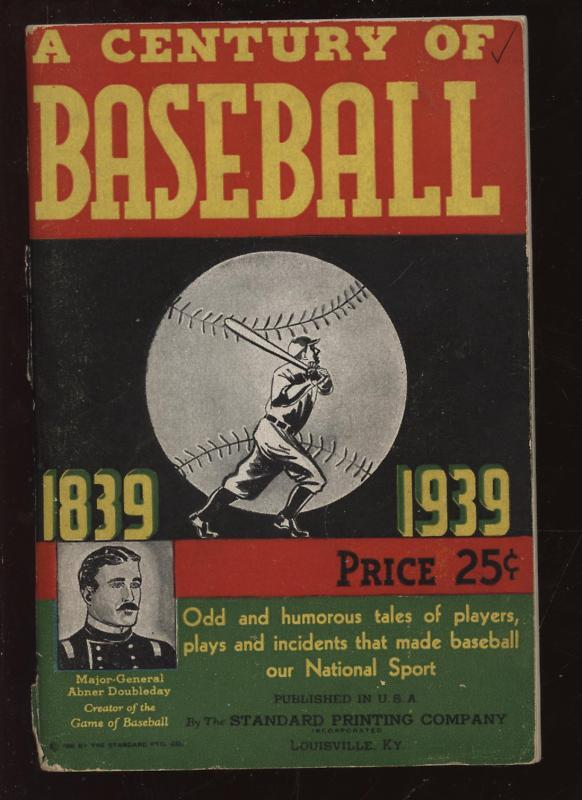 1939 A Century of Baseball Booklet VG+