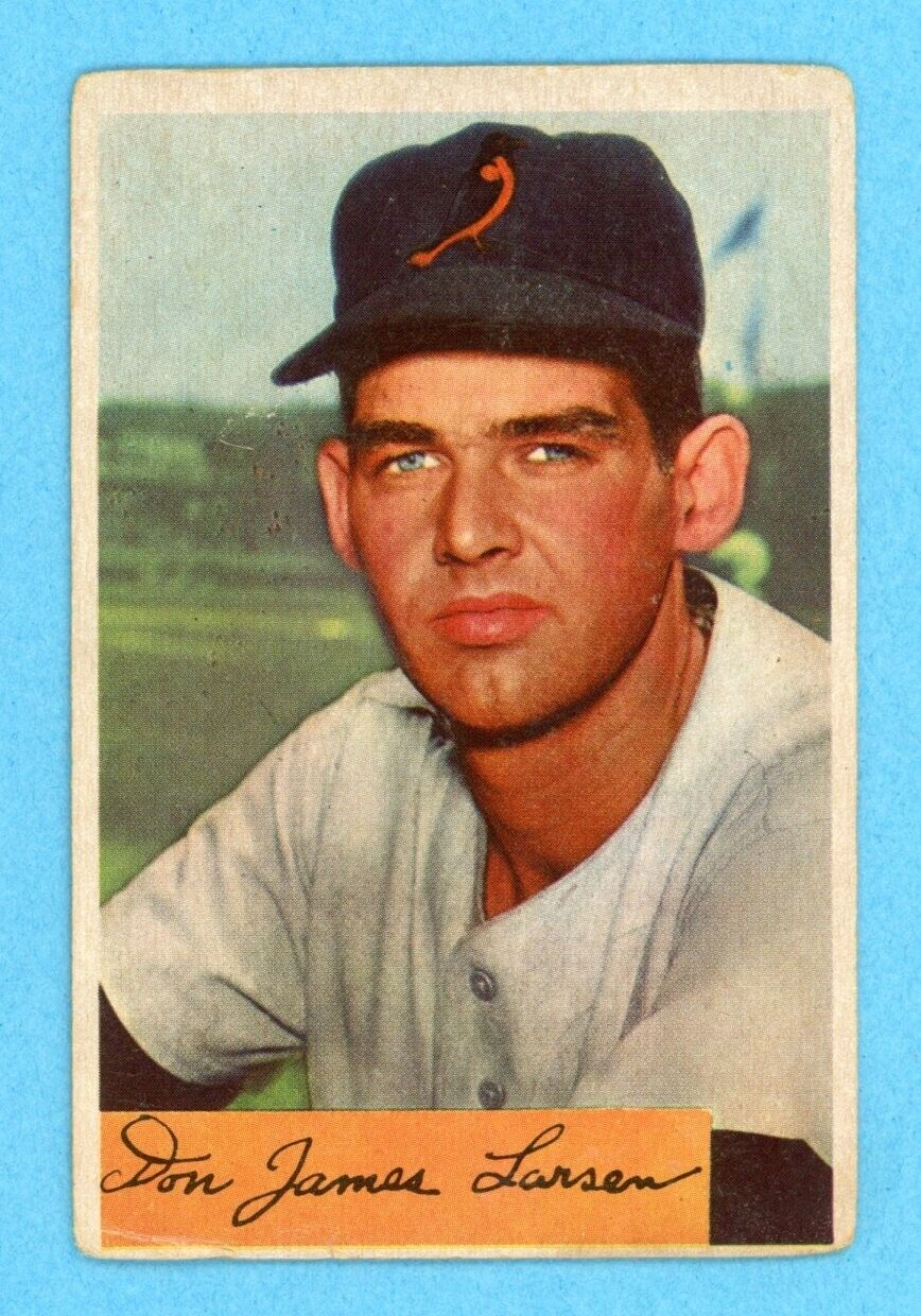 1954 Bowman #101 Don Larsen Baltimore Orioles Rookie Baseball Card Low Grade