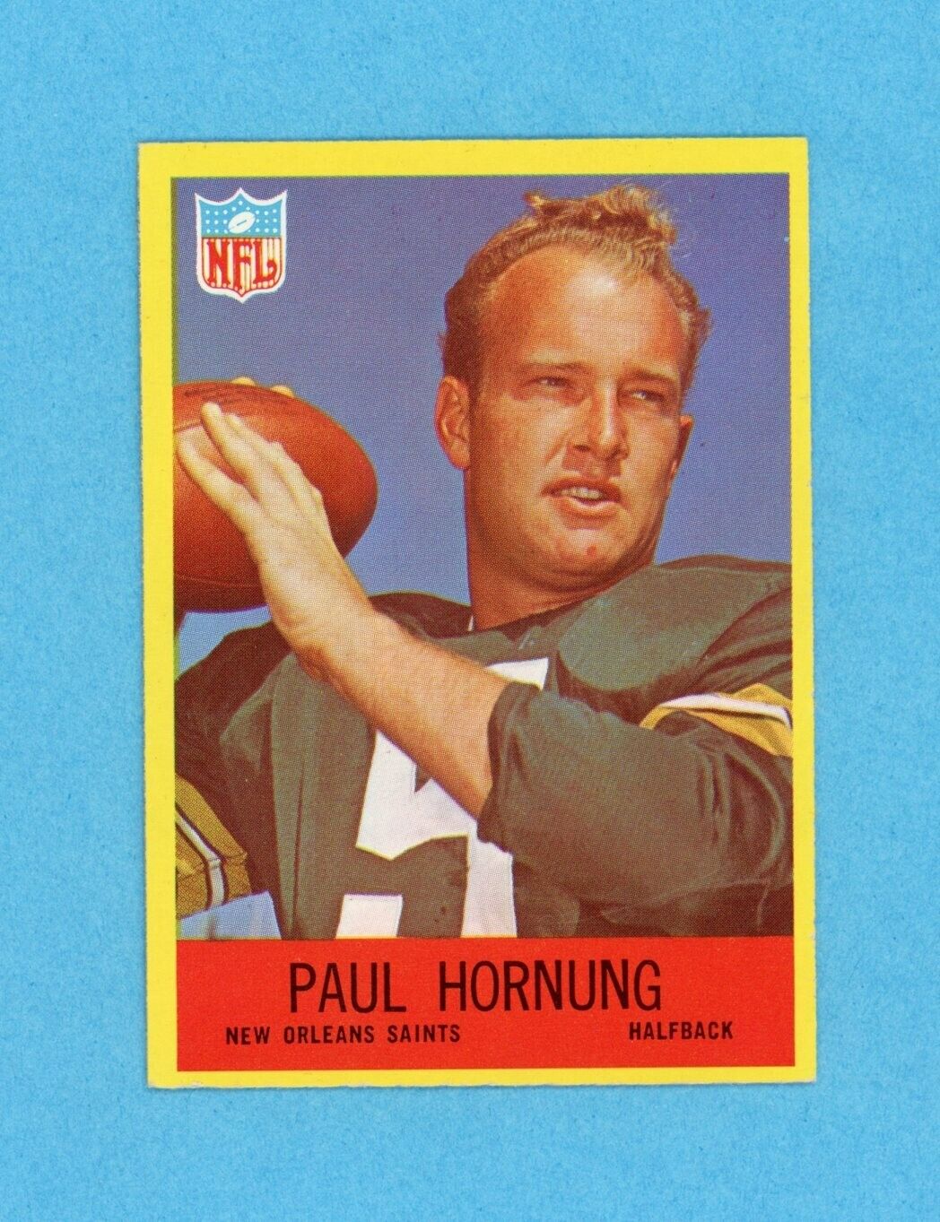 1967 Philadelphia #123 Paul Hornung New Orleans Saints Football Card EX+ - Ex/Mt