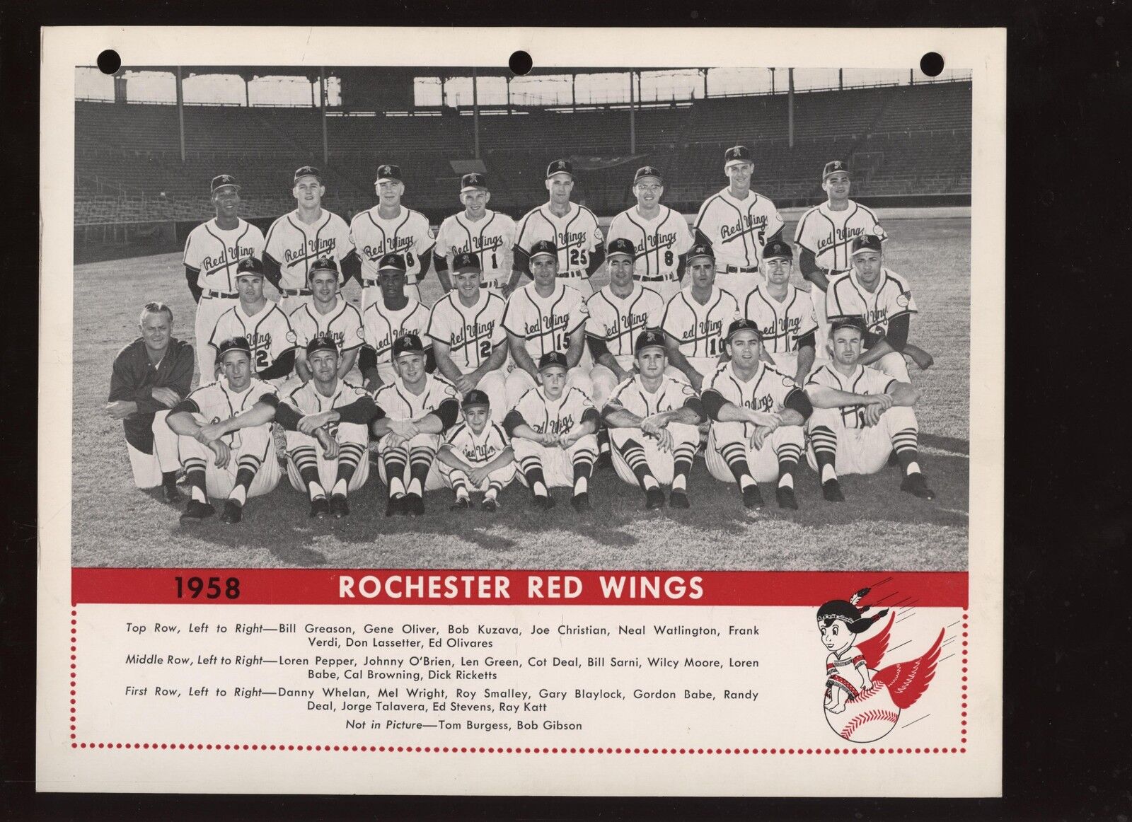 1958 Rochester Red Wings International League Baseball Team Photo EXMT