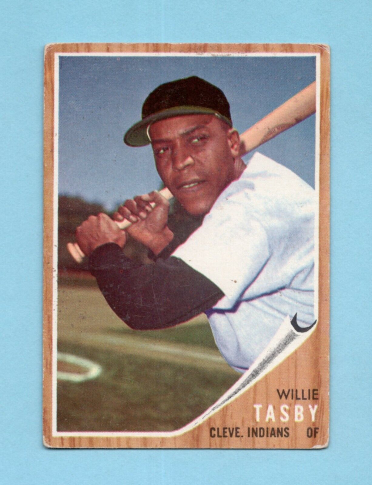 1962 Topps #462 Willie Tasby Clev Indians No Emblem Vari Baseball Card Low Grade