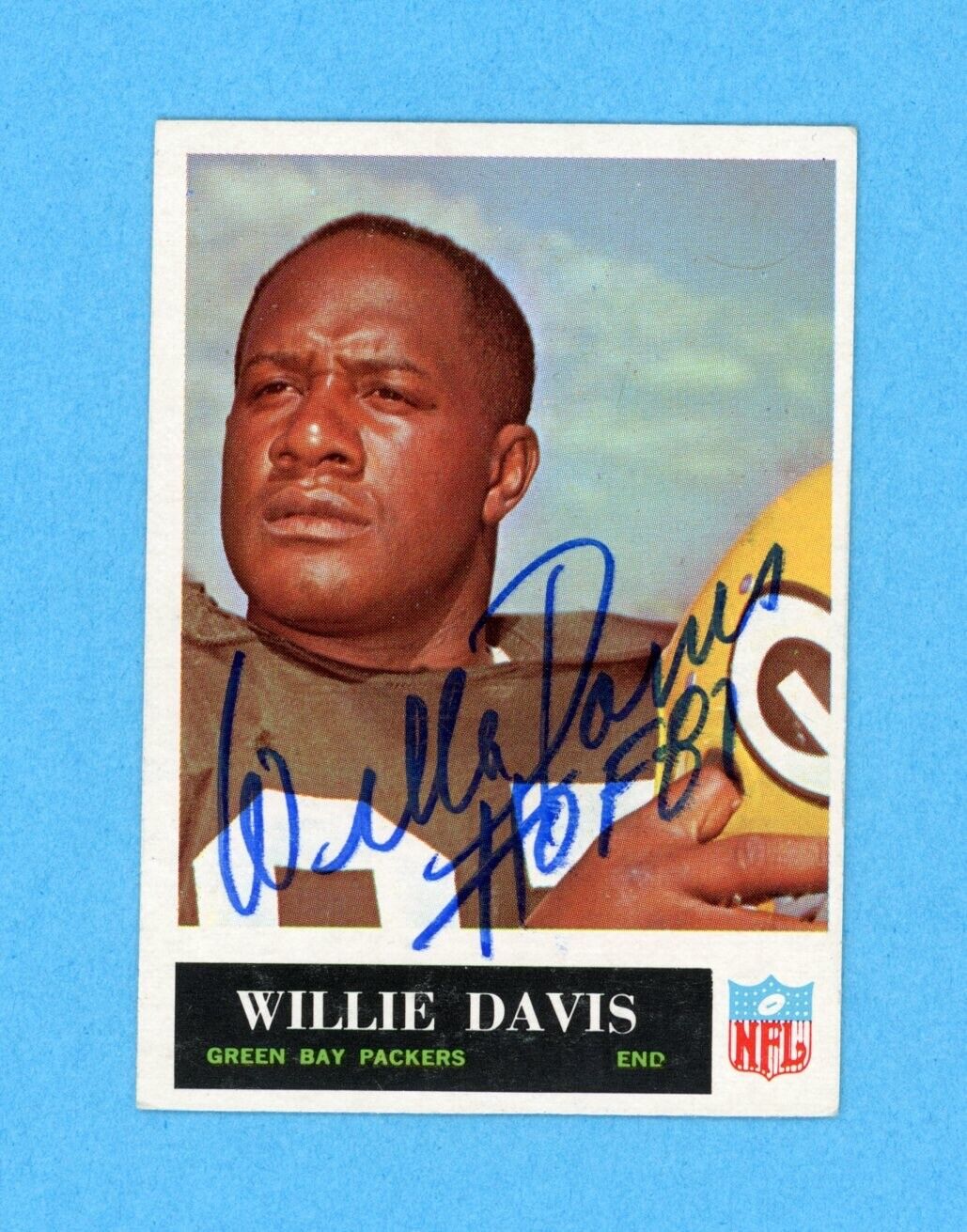 Willie Davis HOF '81 1965 Philadelphia  Card #73 Auto with B&E Hologram