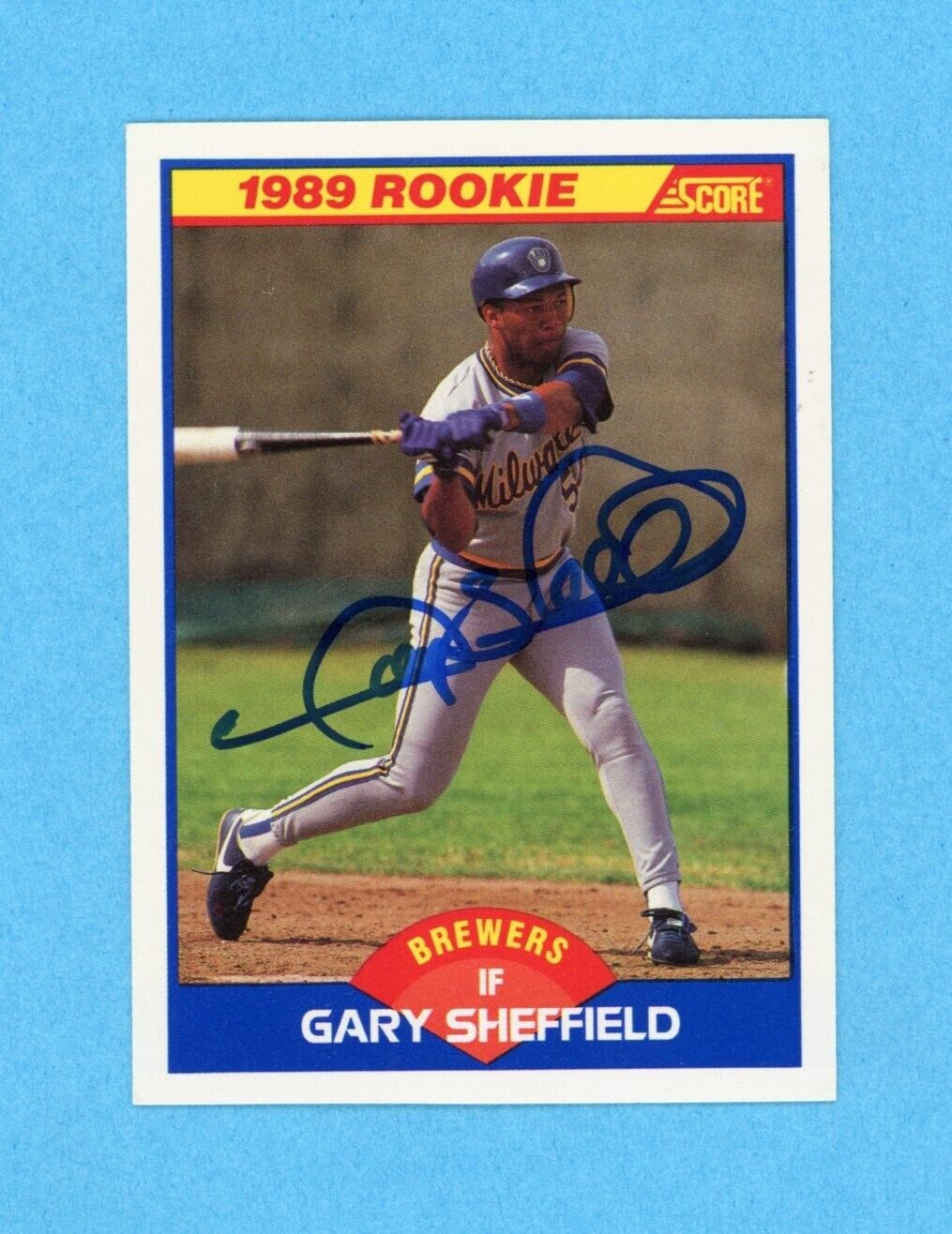 Gary Sheffield Milw Brewers 1989 Score #625 Autographed Rookie Baseball Card