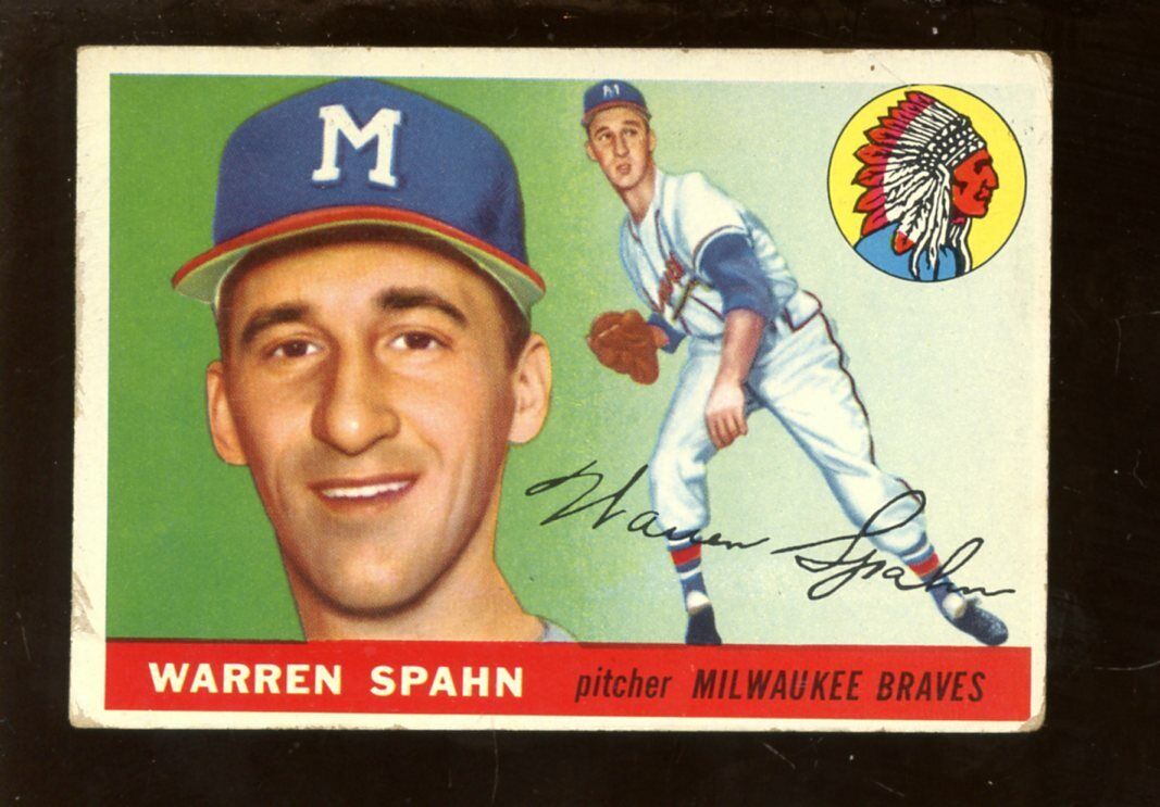 1955 Topps Baseball Card #31 Warren Spahn VG