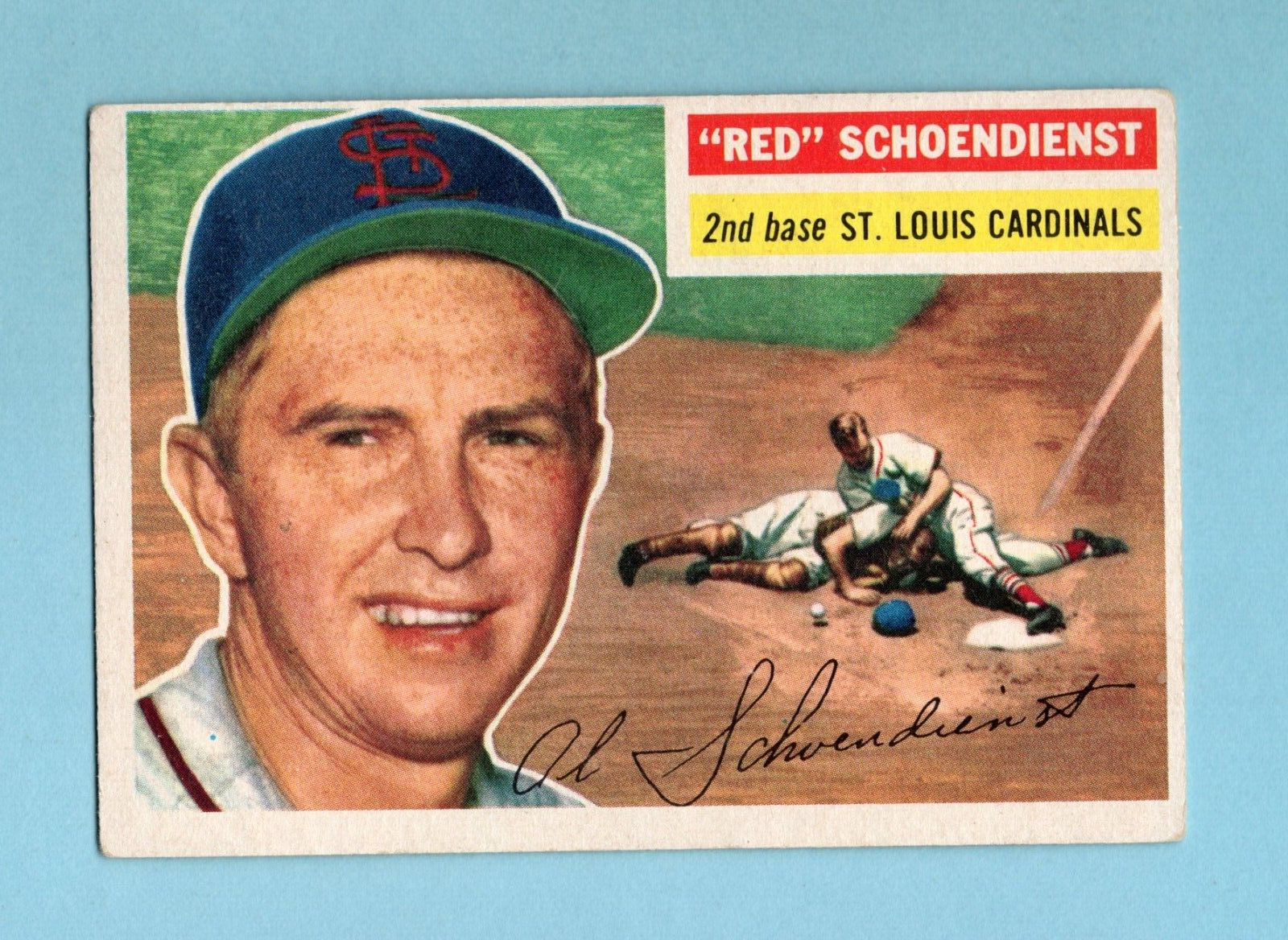 1956 Topps #165 Red Schoendienst St. Louis Cardinals Baseball Card Vg/Ex