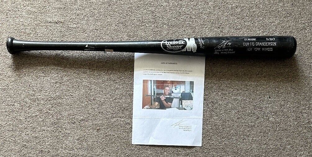 2011 Curtis Granderson NY Yankees GAME USED SIGNED Louisville Slugger Bat w/ LOA