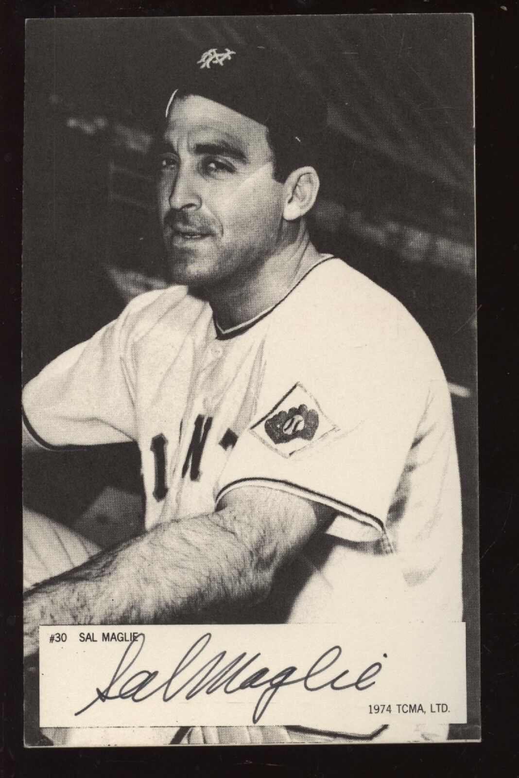 1974 TCMA Baseball Card Sal Maglie New York Giants Autographed EXMT