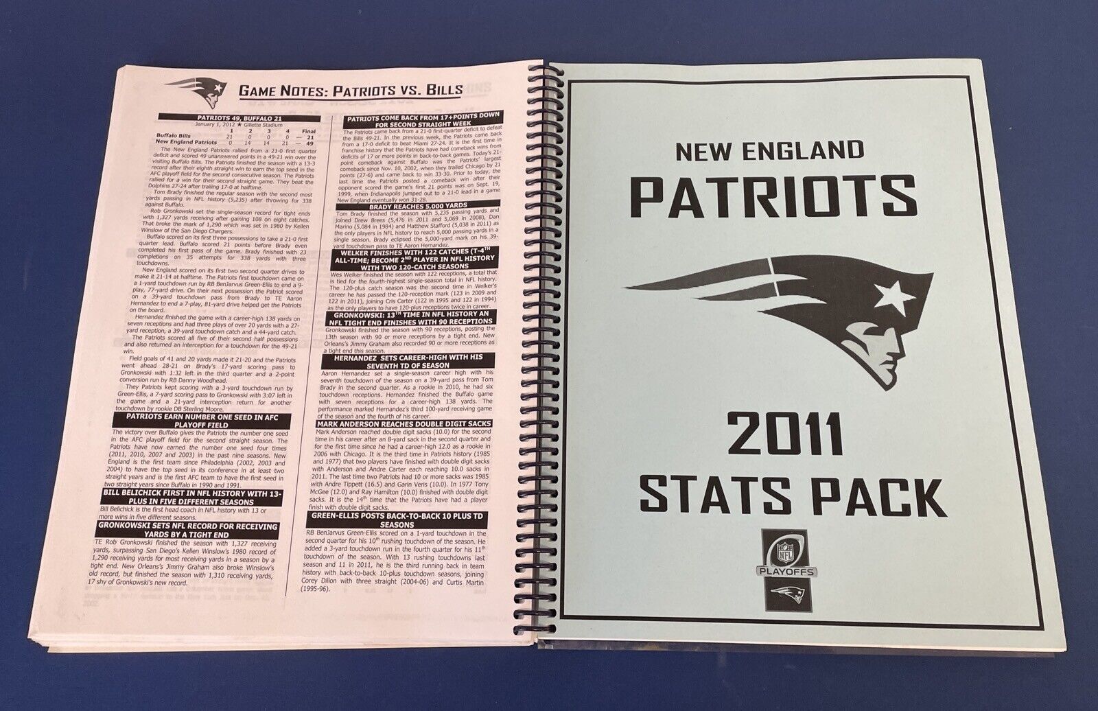 2011 New England Patriots Postseason Guide • over 350 Pages