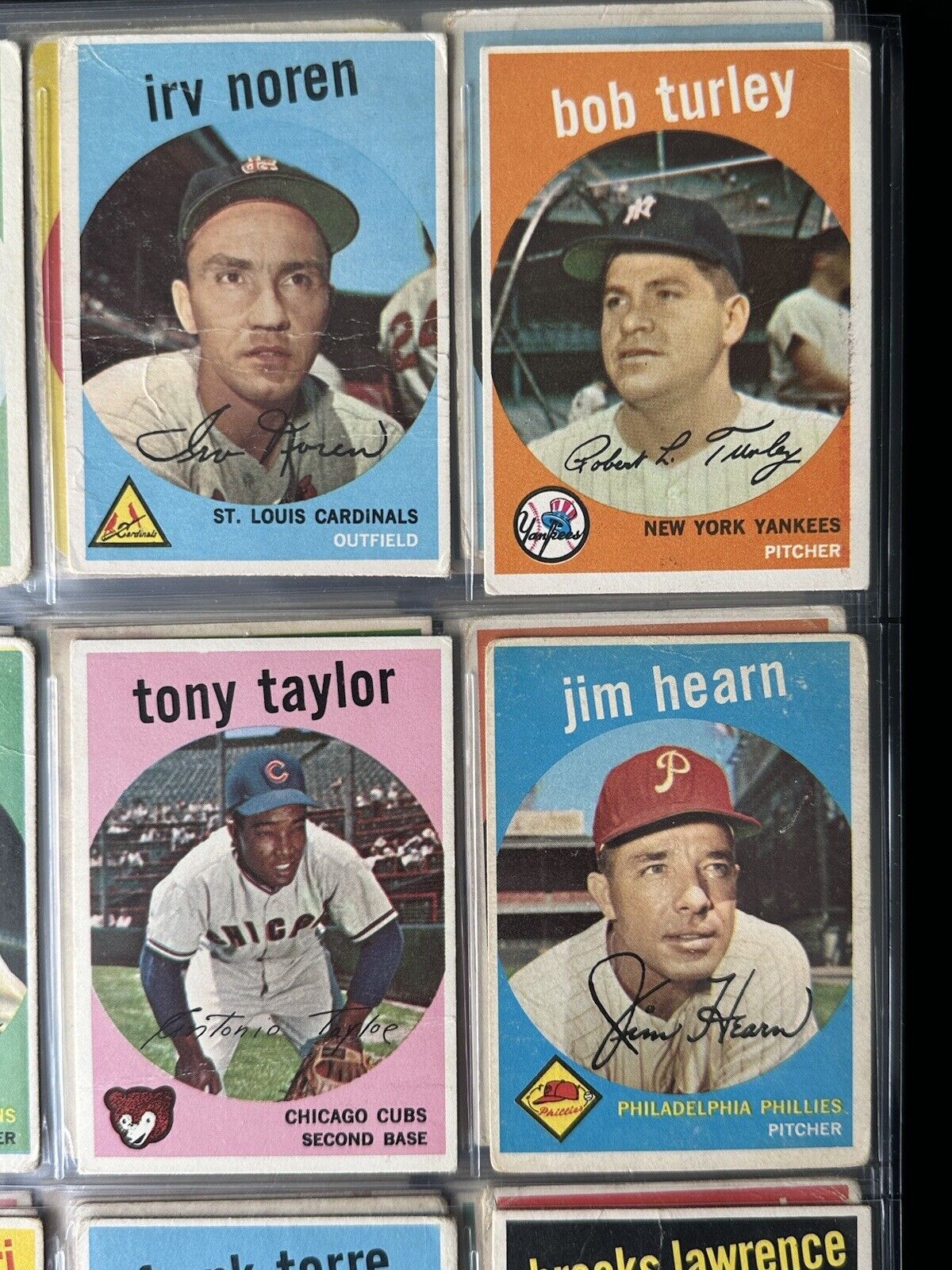 1959 Topps Starter Set Lot of 270 Diff. Baseball Cards w/ 15 HOFers- Low Grade