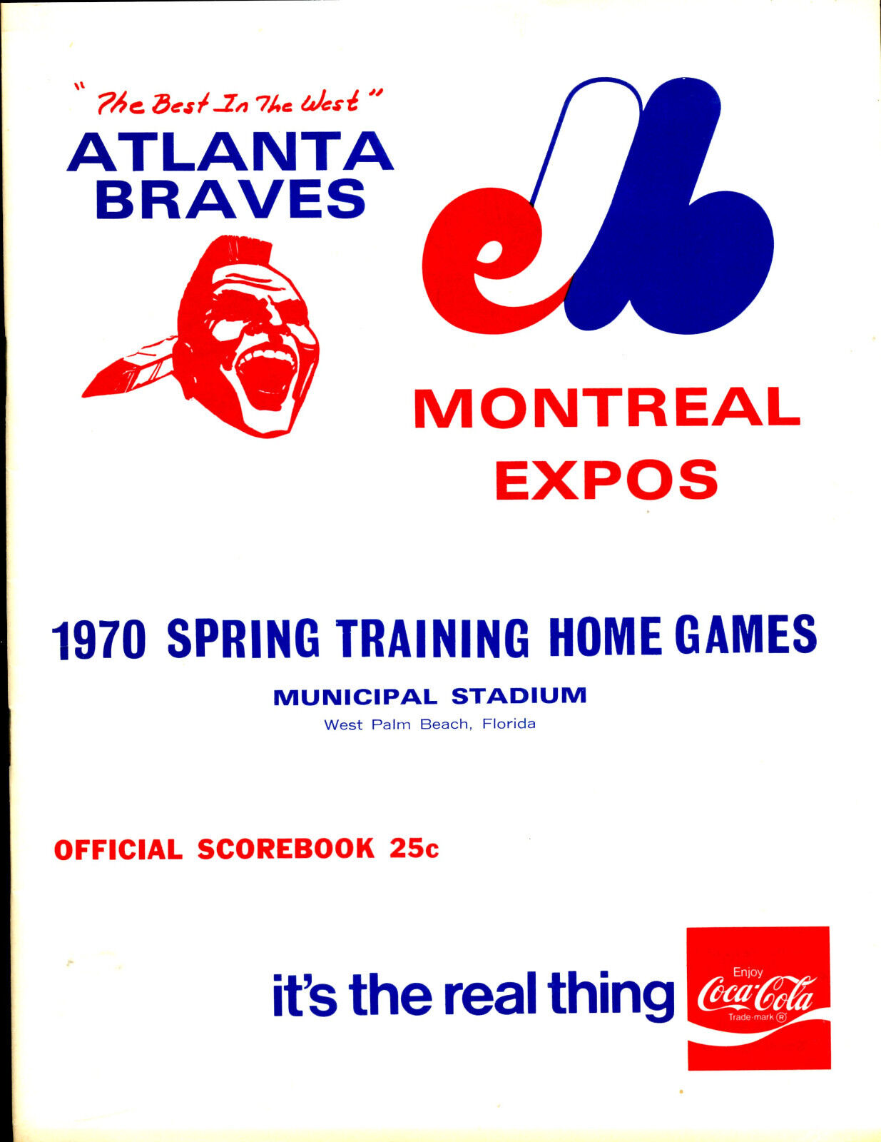 1970 Spring Training Program at Atlanta Braves EXMT