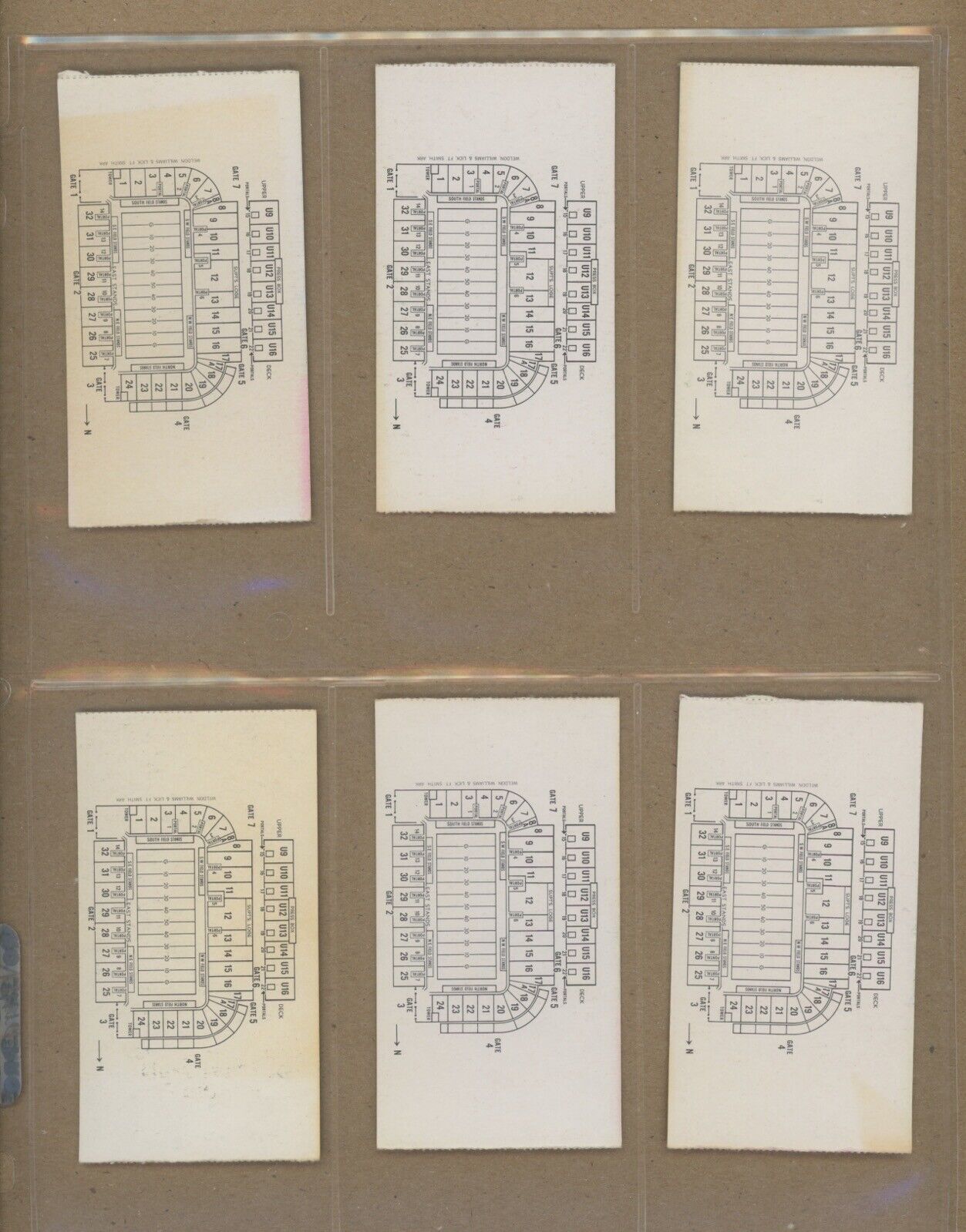 Lot of 34 different 1951-76 Army Football Home Game Ticket Stubs