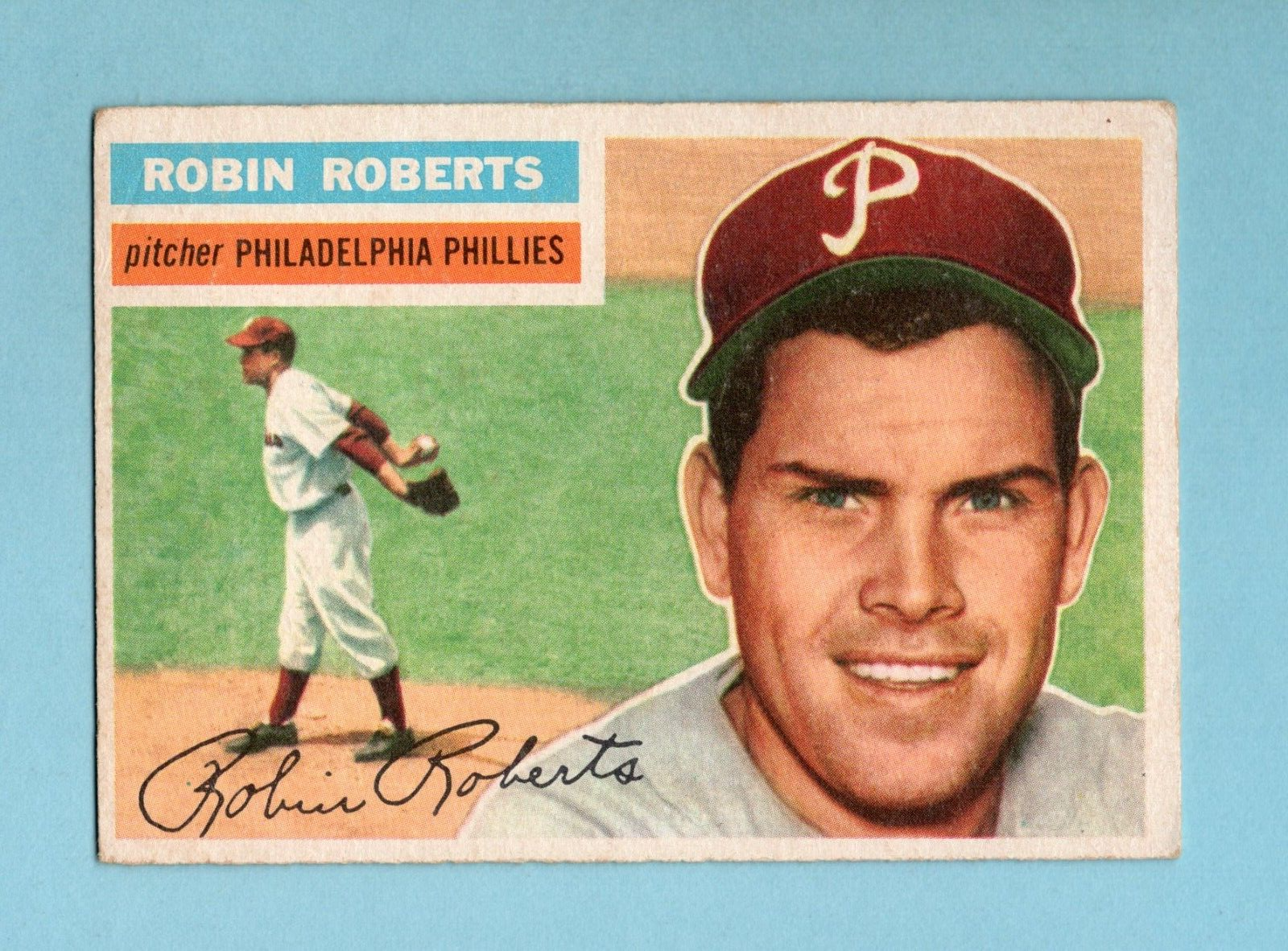 1956 Topps #180 Robin Roberts Philadelphia Phillies Baseball Card Vg/Ex