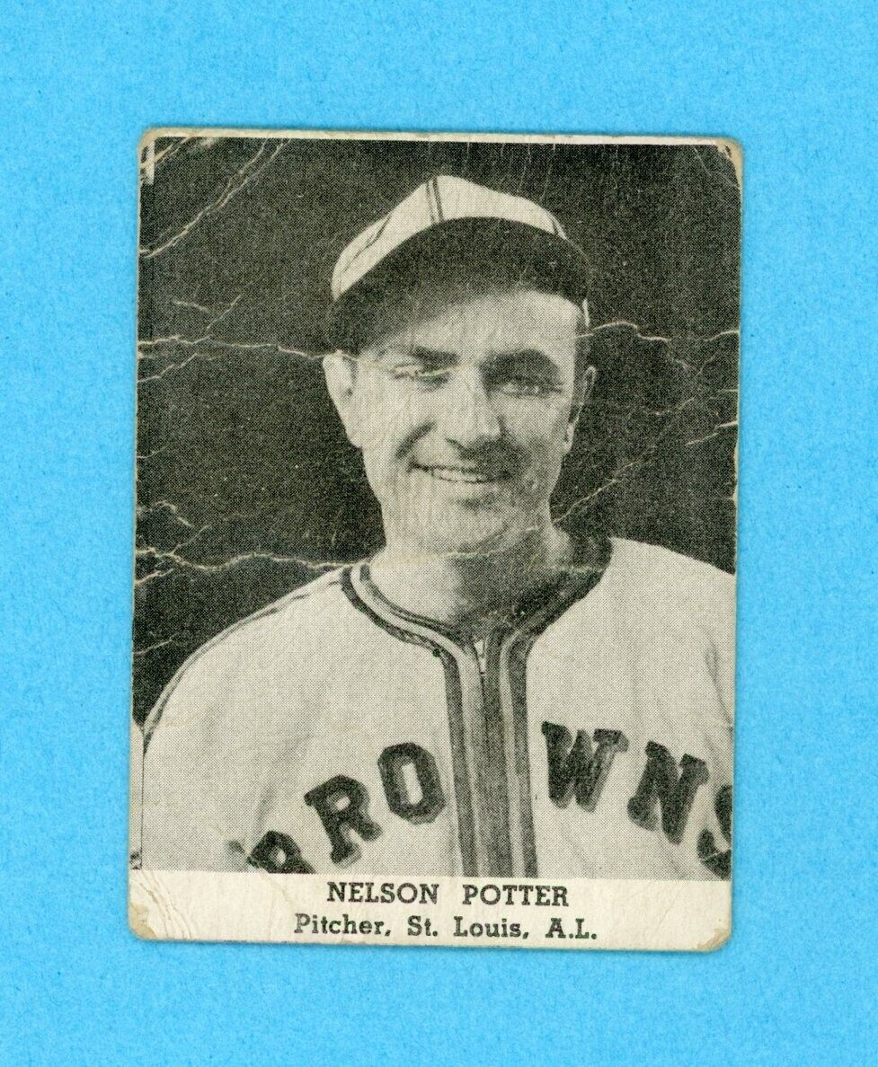 1947 Tip Top Bread Nelson Potter St. Louis Browns Baseball Card Low Grade