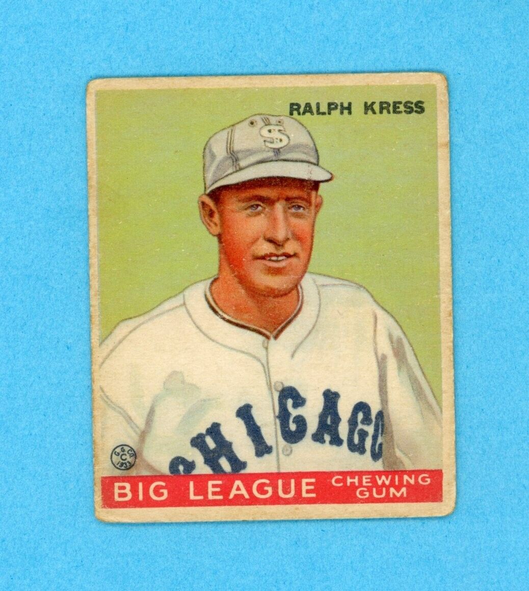 1933 Goudey #33 Ralph Kress Chicago White Sox Baseball Card VG few lht wrks