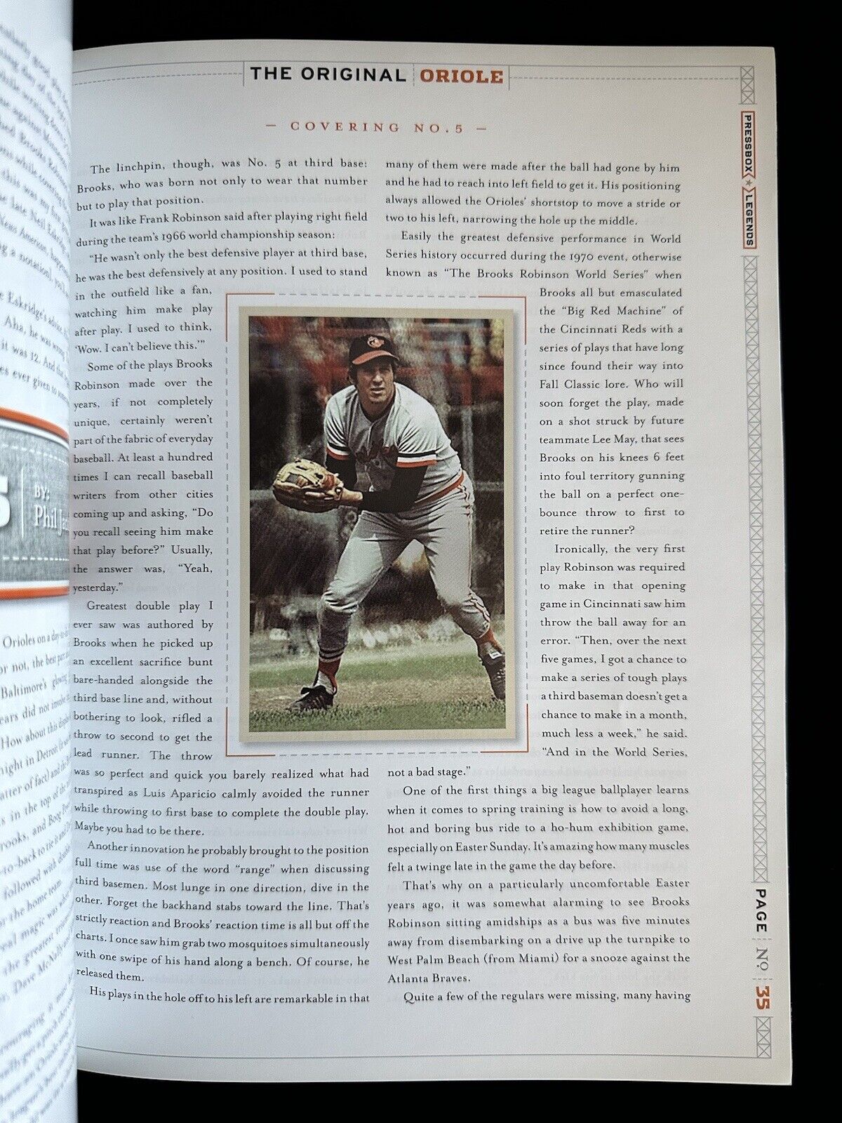 Brooks Robinson HOF 83 SIGNED Biography Magazine by Pressbox Legends w/ hologram