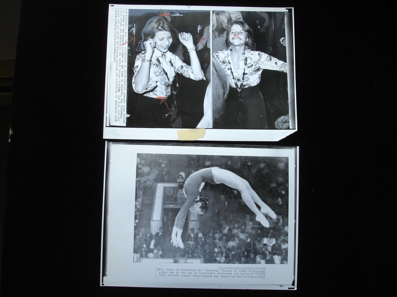 Lot of 5 Original 1970's Olga Korbut Wire Photographs