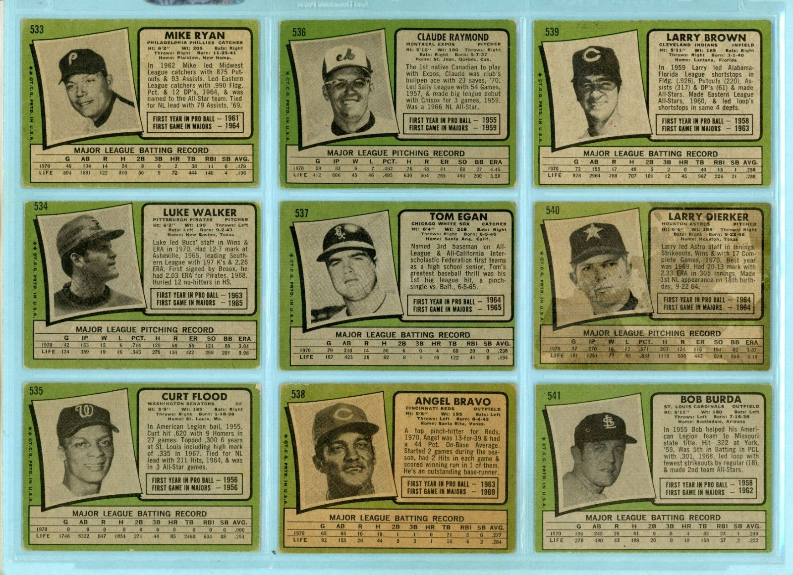 1971 Topps Complete 5th Series #524 thru #643 Semi-High Number Baseball Cards