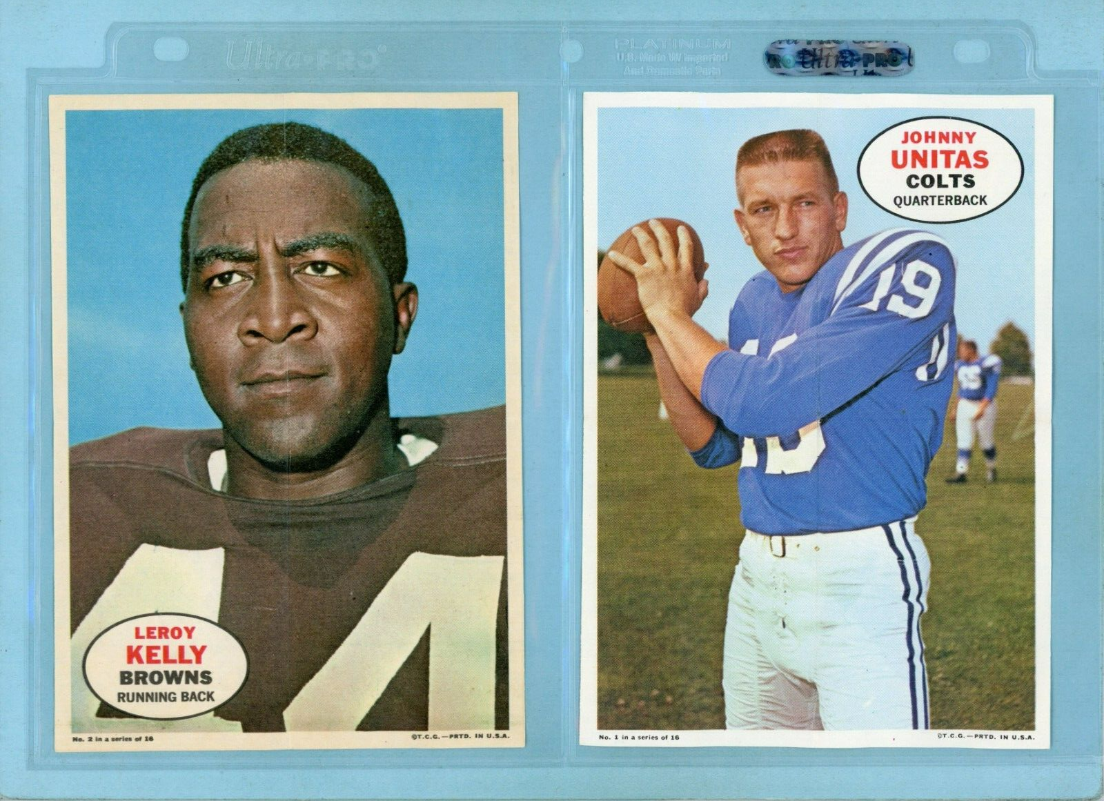 1968 Topps Complete Set of 16 Football Posters