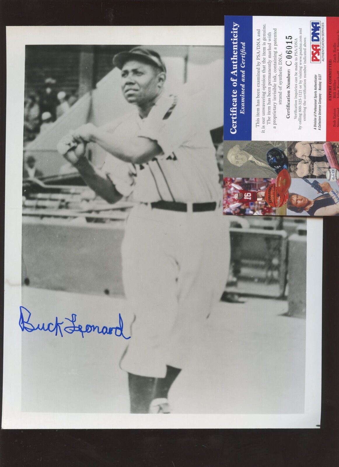 Buck Leonard Autographed 8 X 10 Photo PSA/DNA