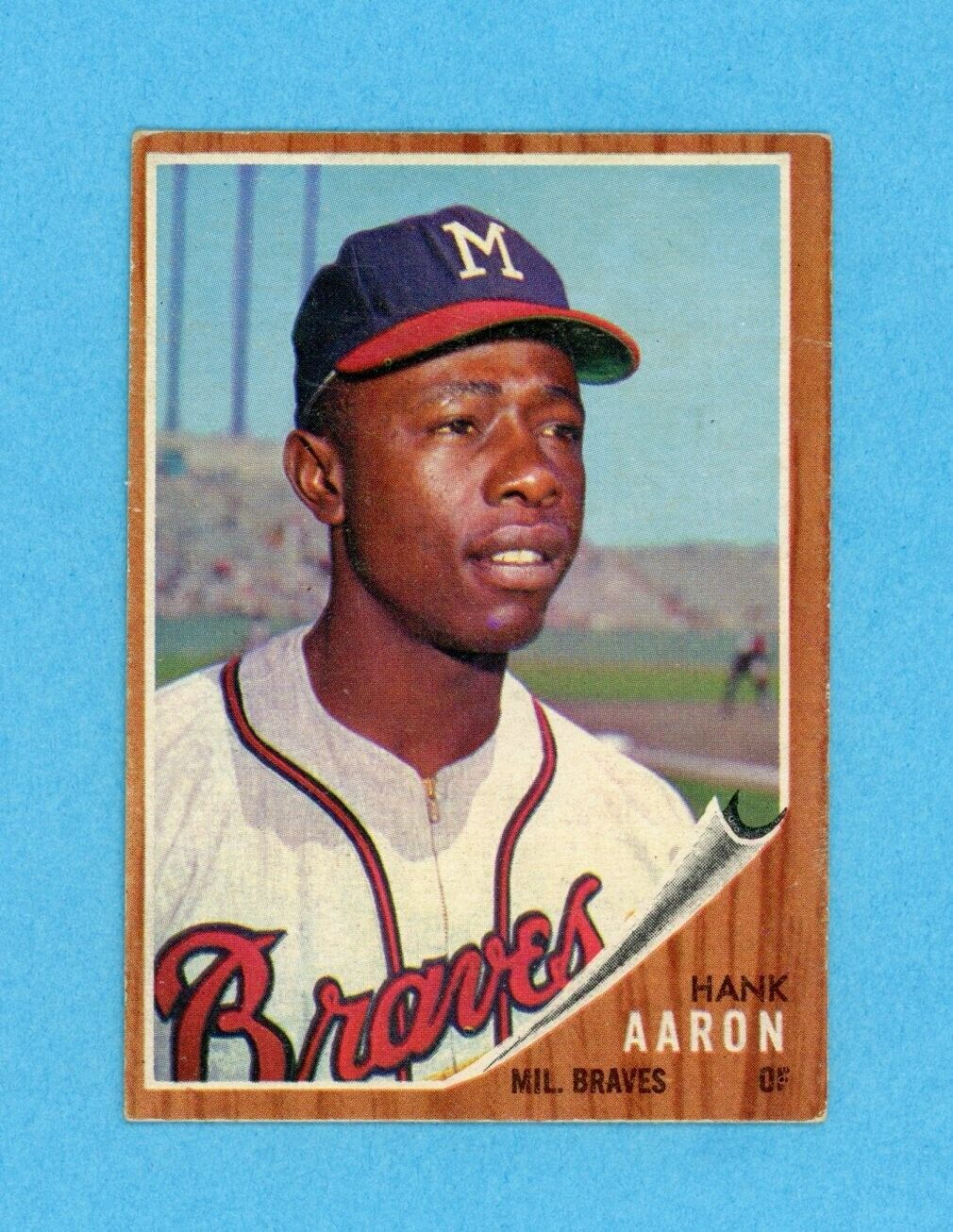 1962 Topps #320 Hank Aaron Milwaukee Braves Baseball Card EX