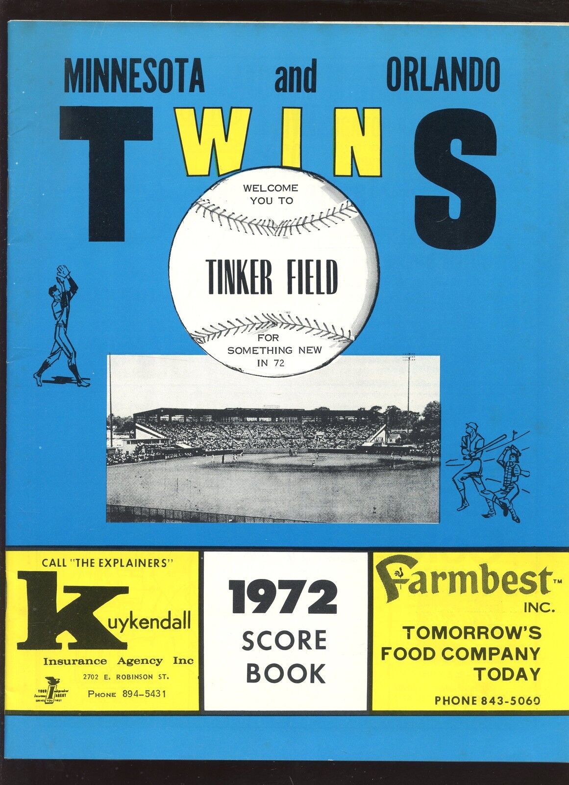 1972 Spring Training Baseball Program Minnesota Twins EXMT