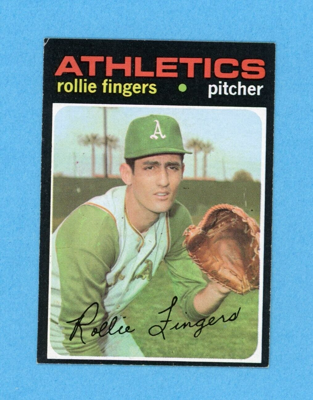 1971 Topps #384 Rollie Fingers Oakland Athletics Baseball Card EX+ - Ex/Mt