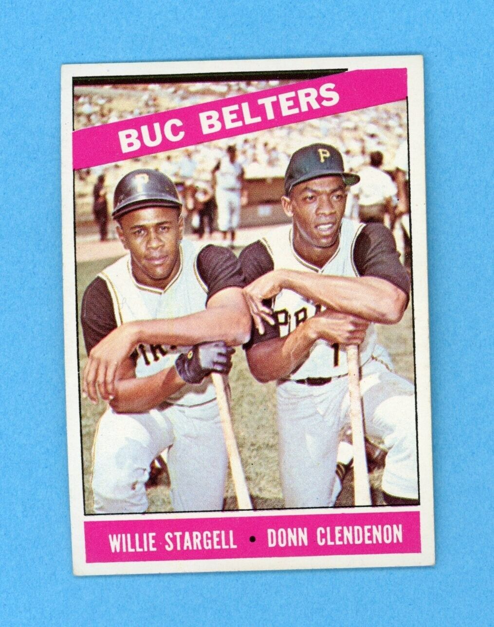 1966 Topps #99 Buc Belters Stargell, Clendenon Pitts Pirates Baseball Card Ex/Mt