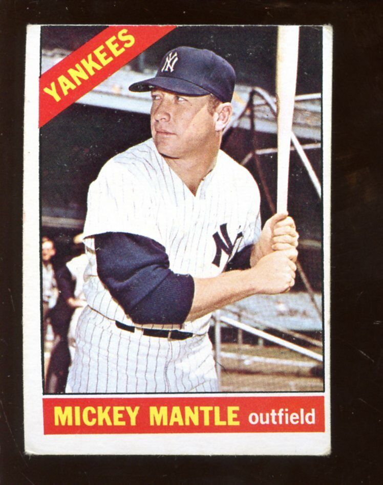 1966 Topps Baseball Card #50 Mickey Mantle New York Yankees A