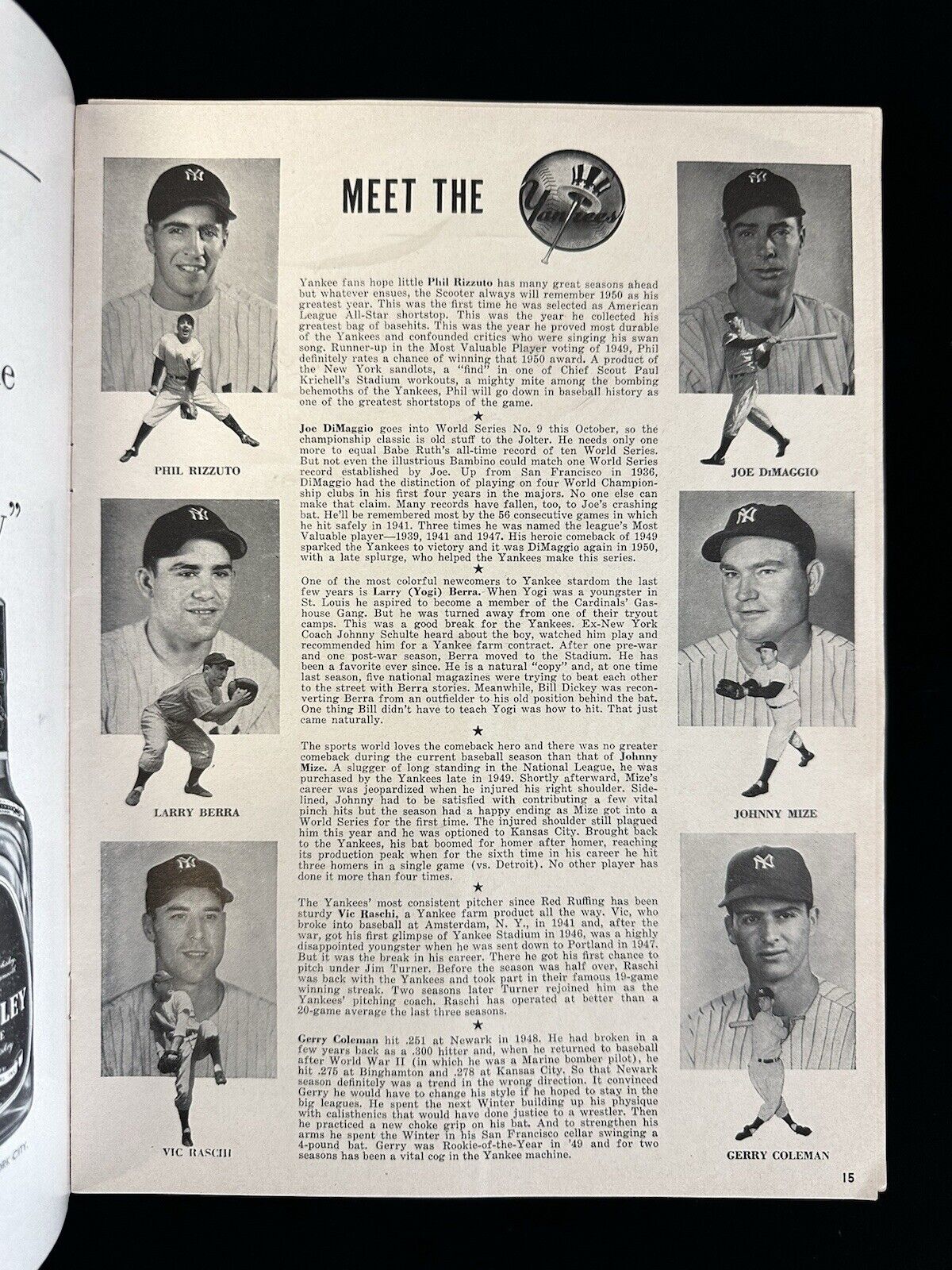 1950 NY Yankees World Series Program vs Philadelphia Phillies - VG unscored