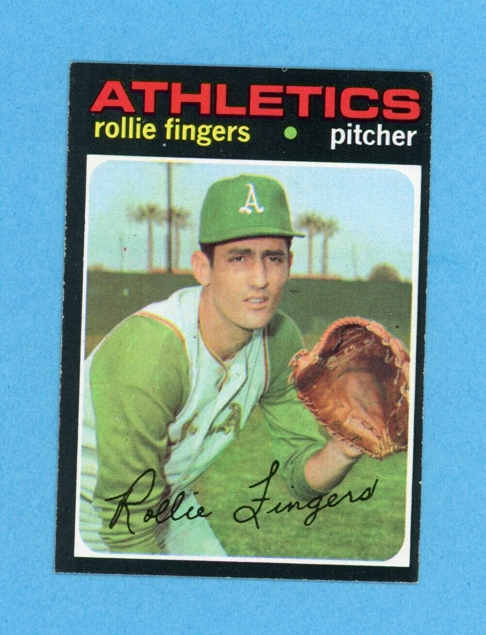 1971 Topps #384 Rollie Fingers Oakland Athletics Baseball Card Ex+ - Ex/Mt