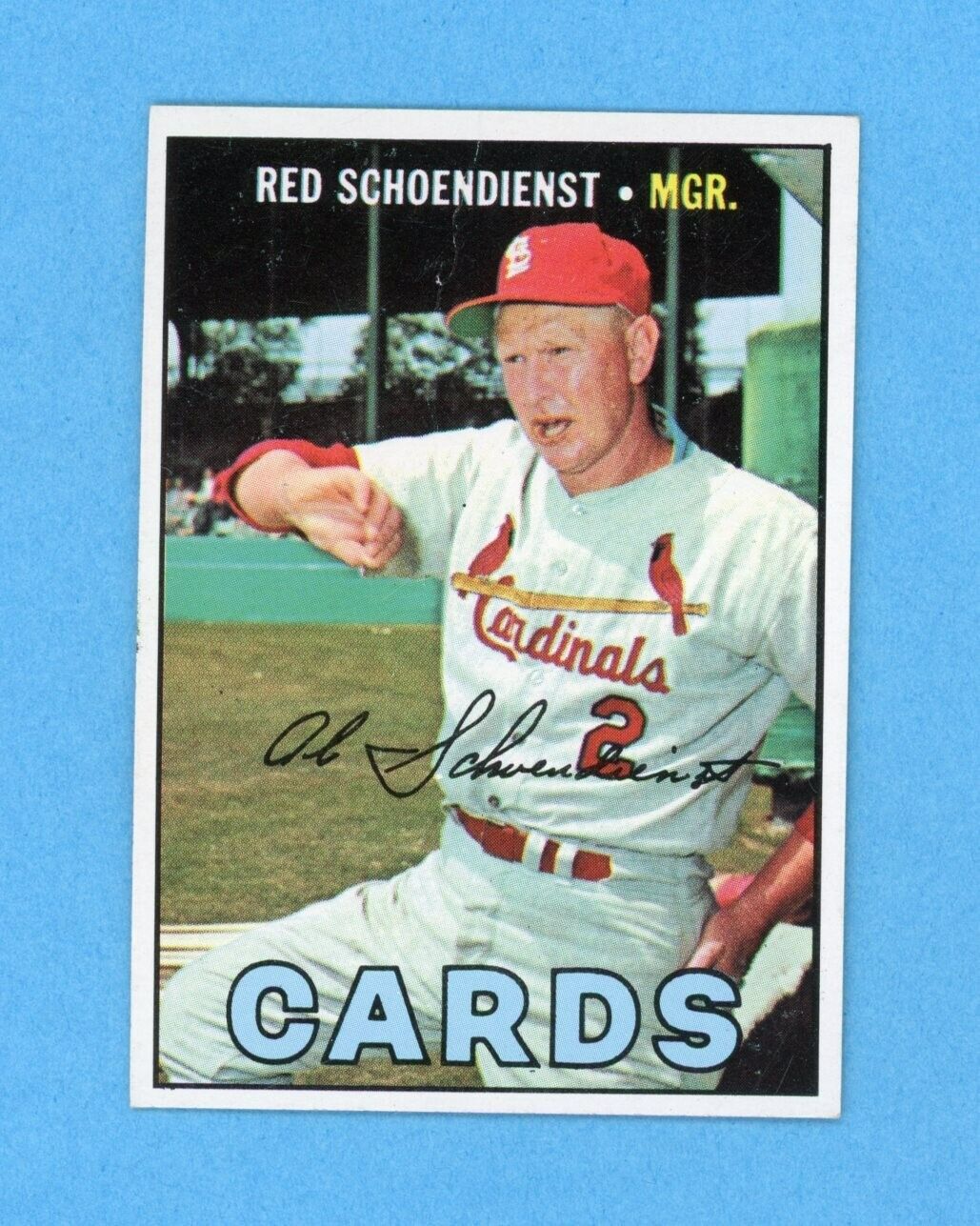 1967 Topps #512 Red Schoendienst St Louis Cardinals Baseball Card Low Grade