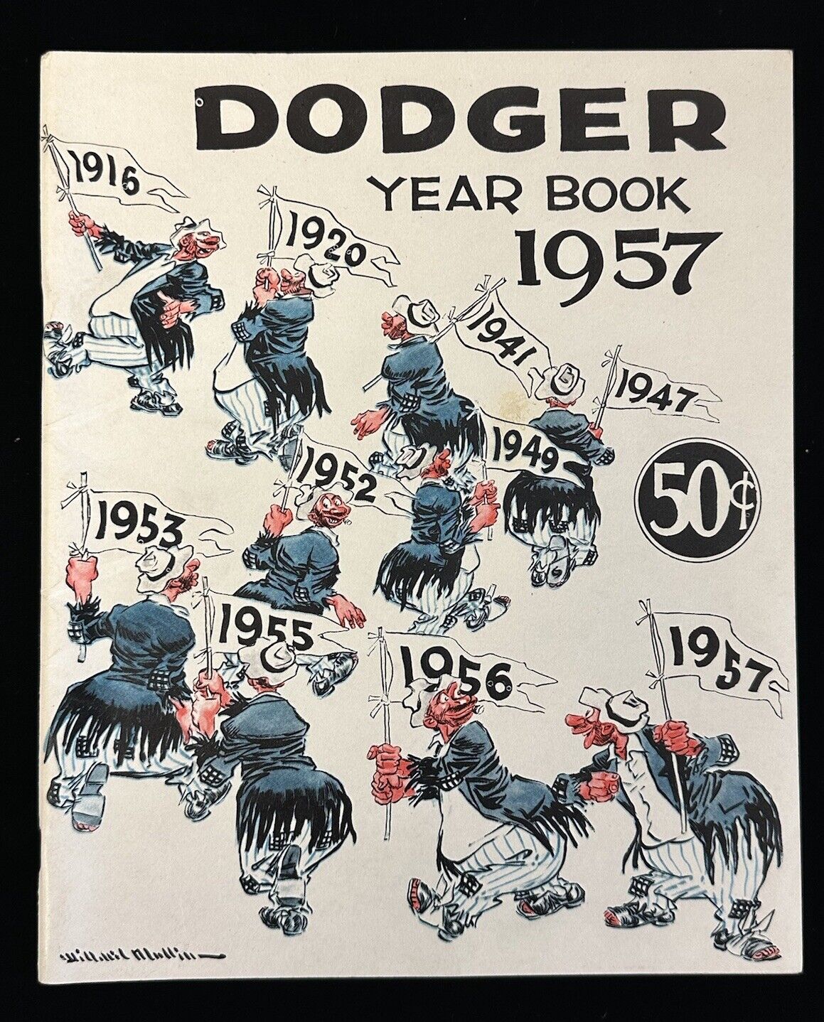 1957 Brooklyn Dodgers Official Baseball Yearbook EX w/ Koufax Snider Hodges